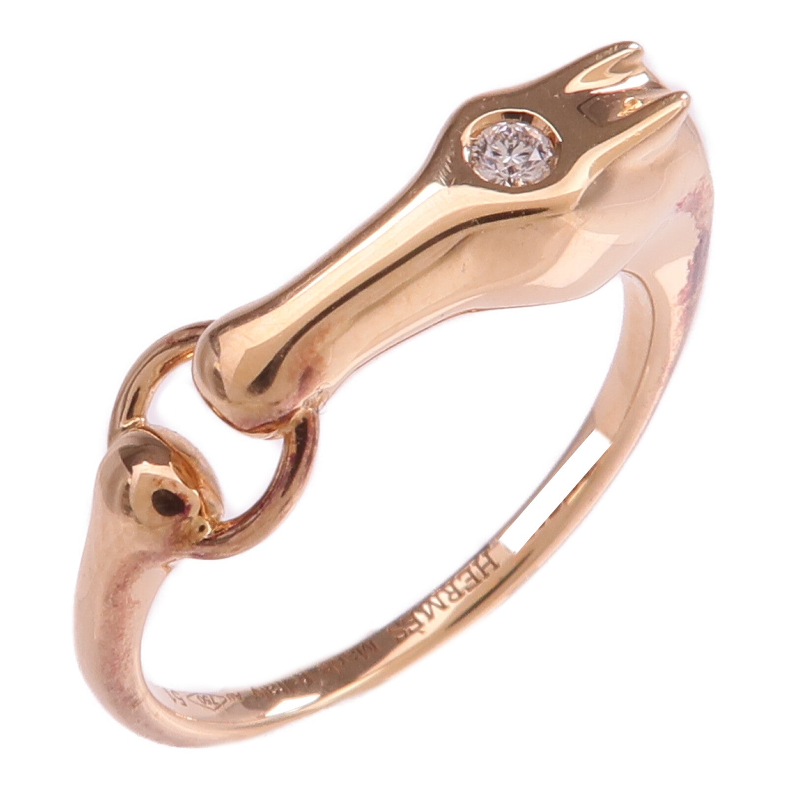 HERMES 18K玫瑰金Galop Ring戒指Hermes#51/US#5.75