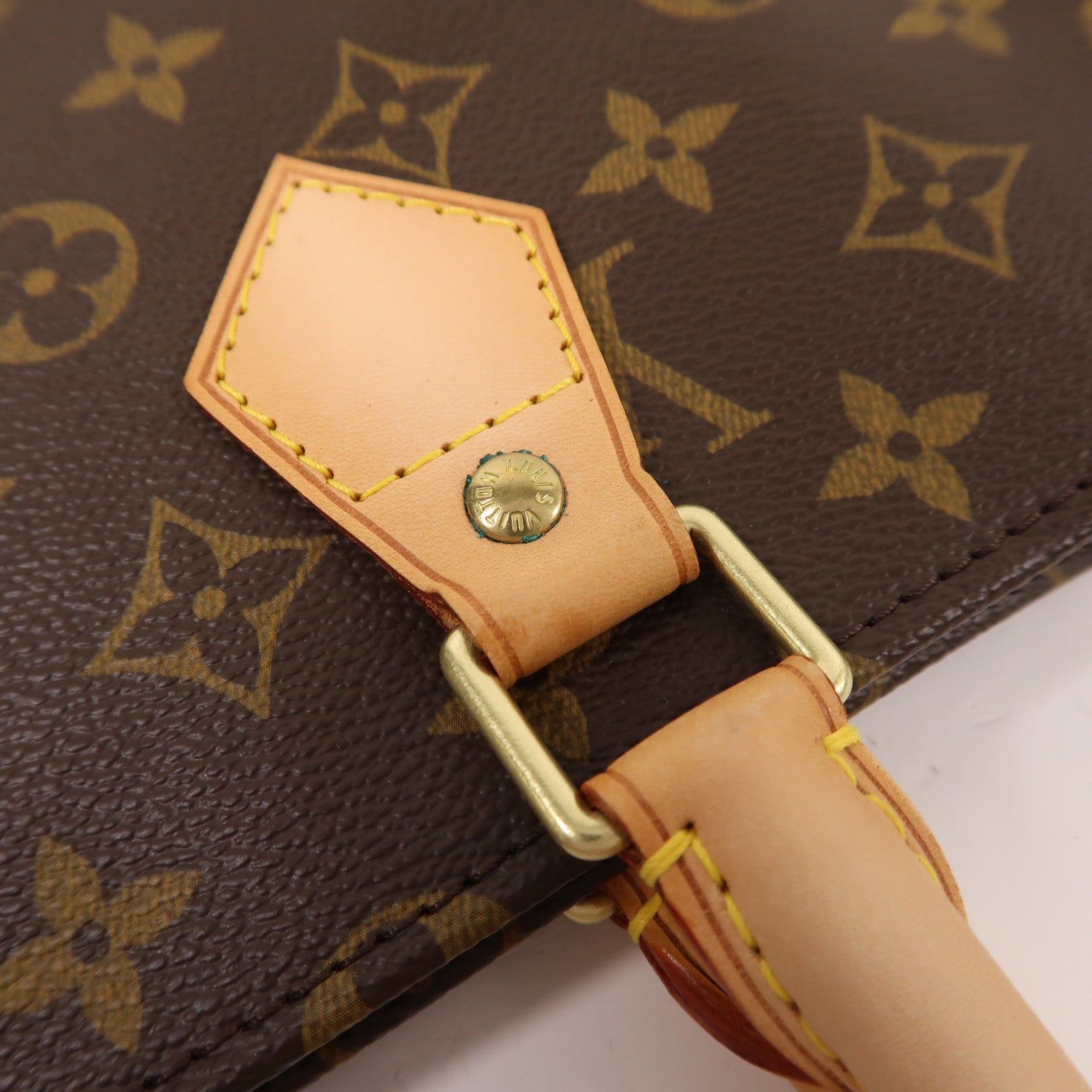 LOUIS VUITTON Monogram Sac Plat金扣手挽袋