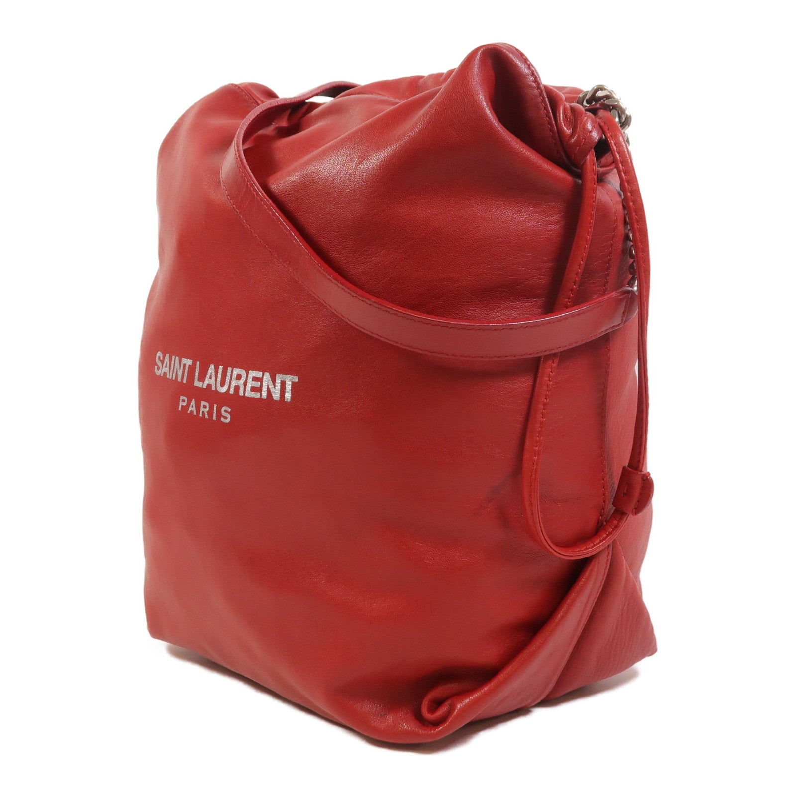 SAINT LAURENT 羊皮皮革Teddy BucketTeddy Bucket鏈帶肩背袋