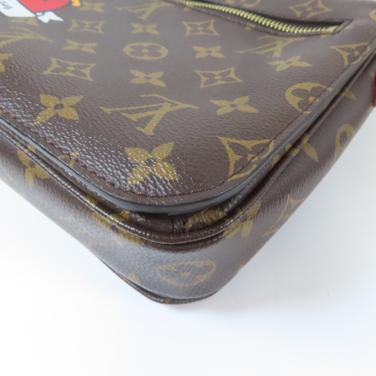 LOUIS VUITTON Monogram Patches Pochette Metis MM金扣手挽肩背兩用袋啡色