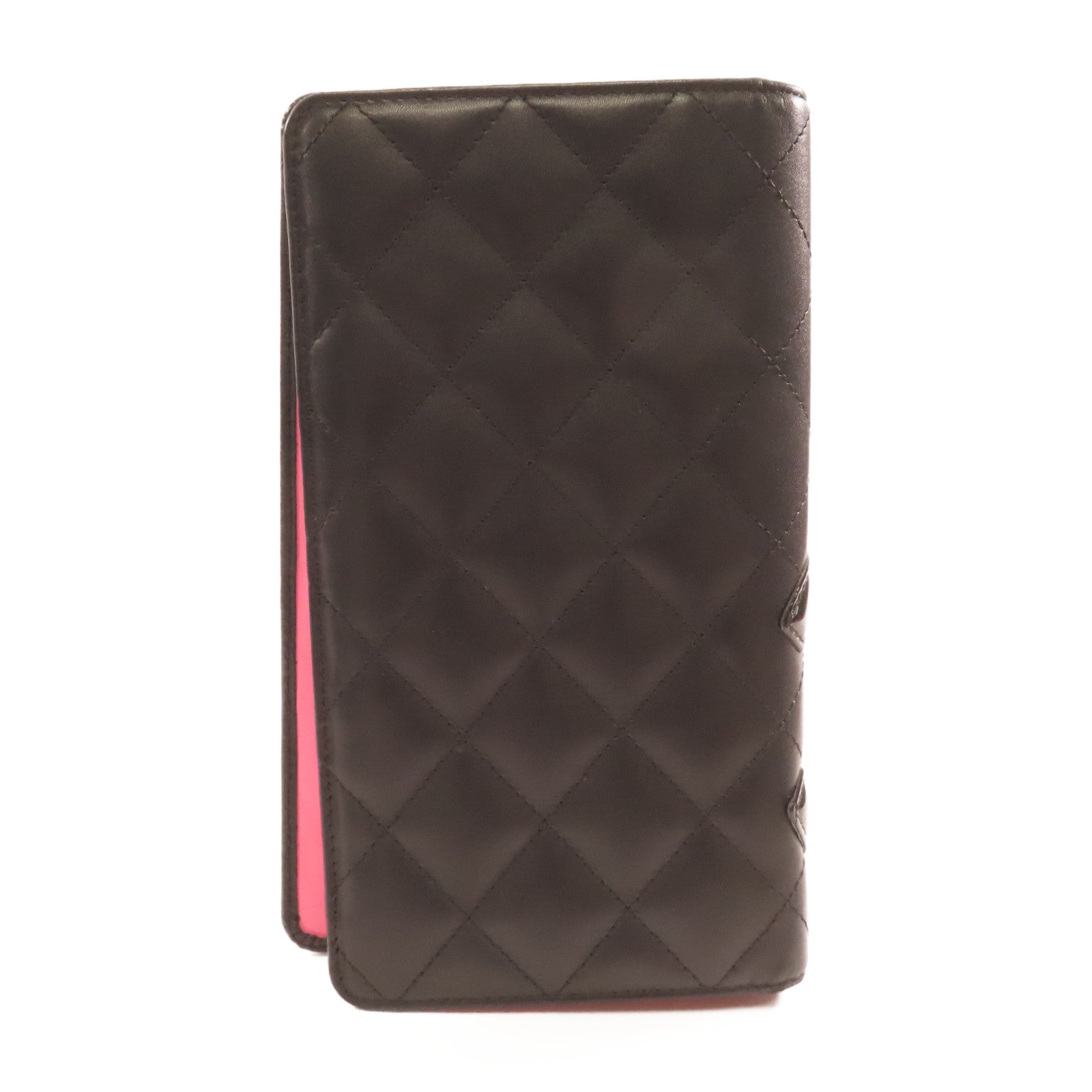 CHANEL 【激減優惠】牛皮皮革Cambon Long Wallet銀扣長錢包黑色