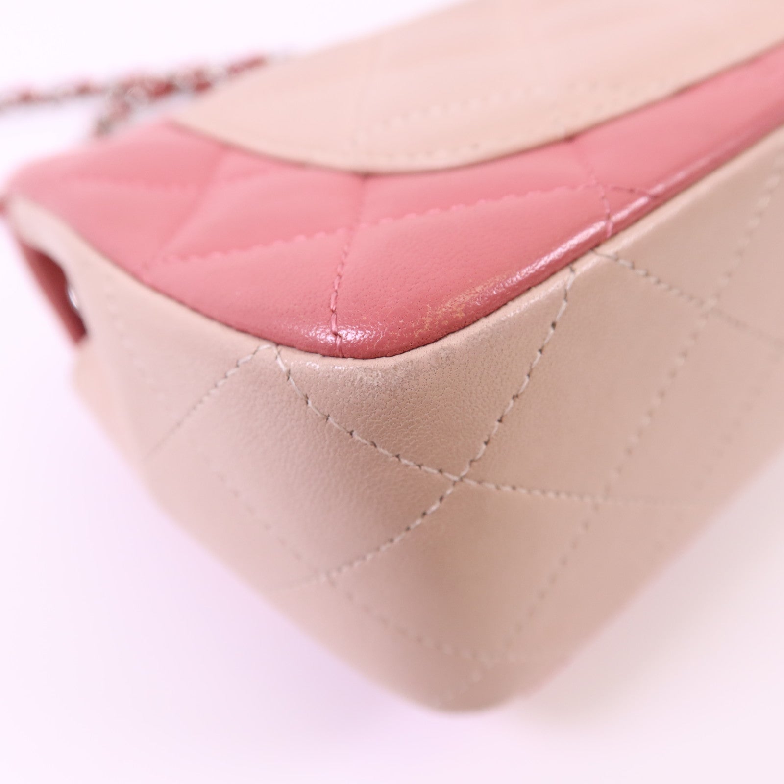 CHANEL 羊皮皮革Classic Flap 20銀扣鏈帶肩背袋