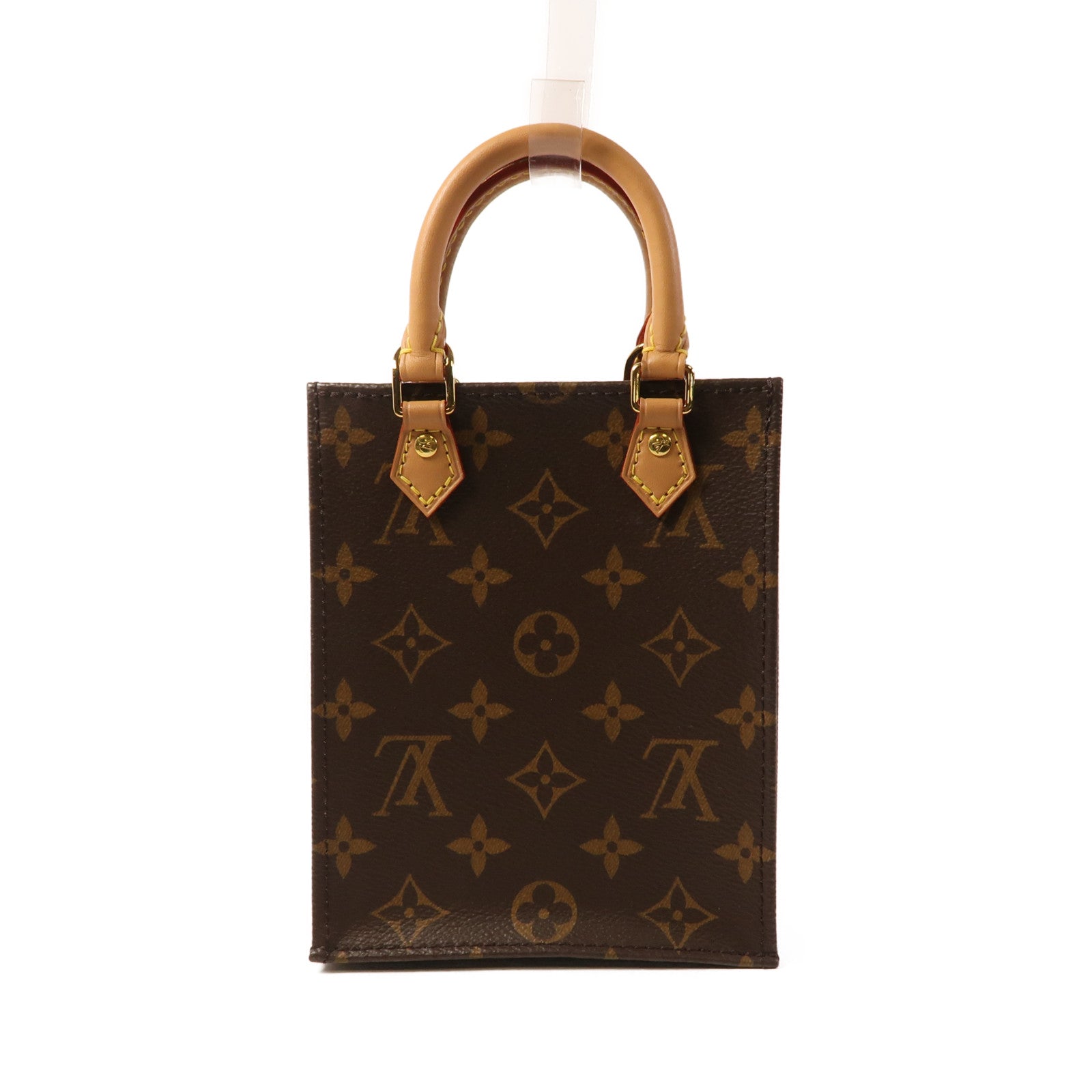 LOUIS VUITTON Monogram Petit Sac Plat金扣手挽肩背兩用袋Monogram Petit Sac Plat金扣手挽肩背兩用袋