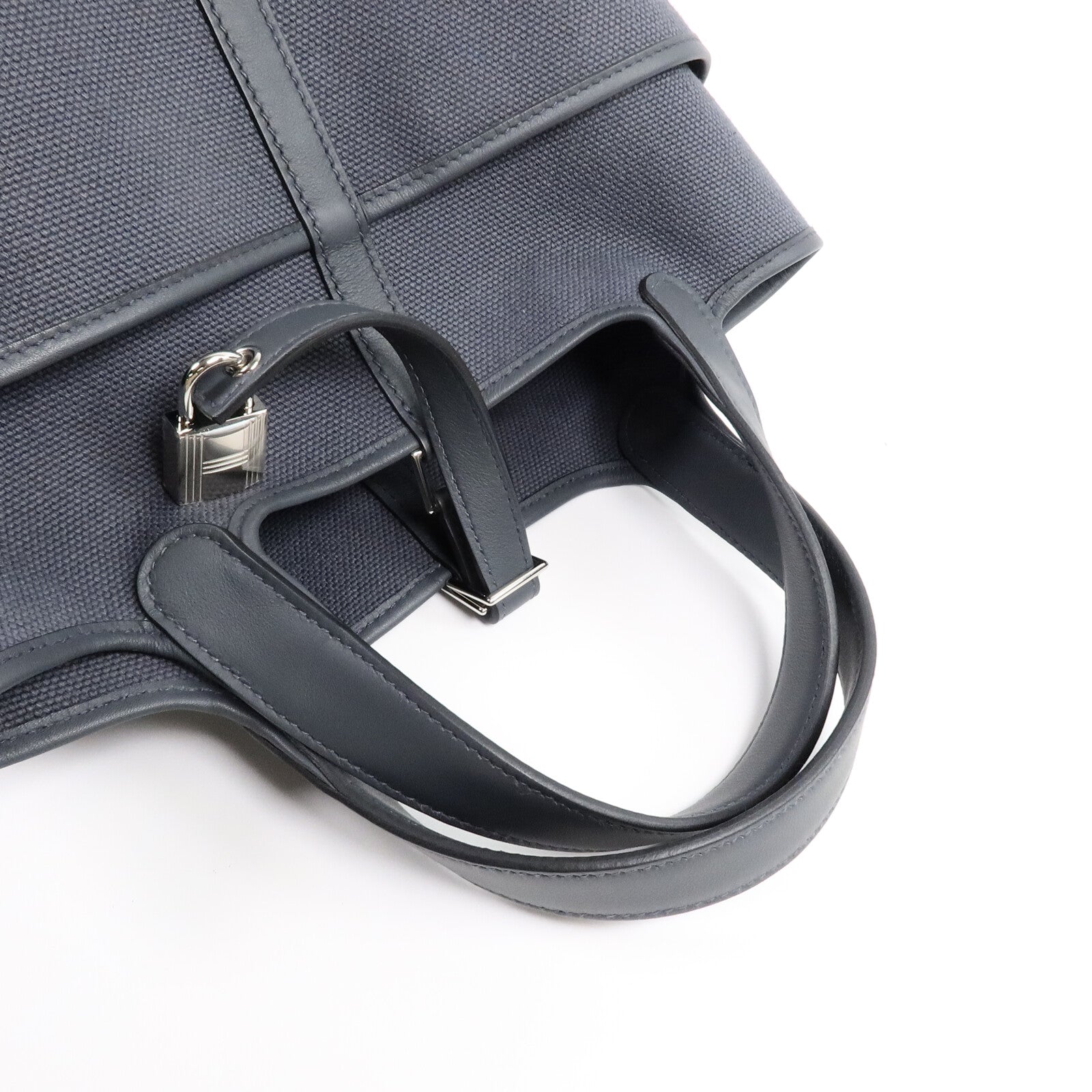 HERMES 帆布/皮革Picotin Cargo PM手挽袋Ardoise
