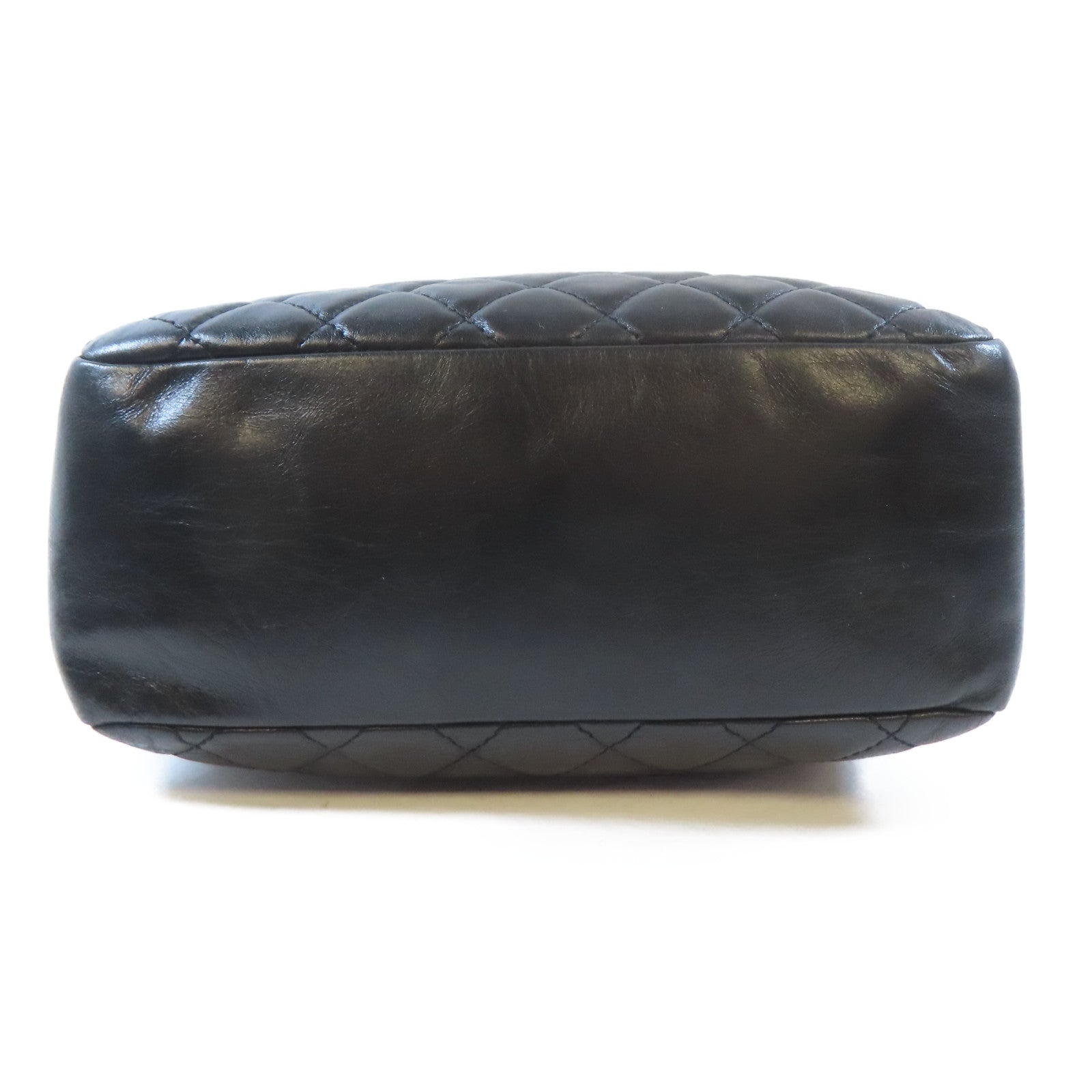 CHANEL 菱格牛皮皮革Shoulder Bag金扣肩背袋黑色