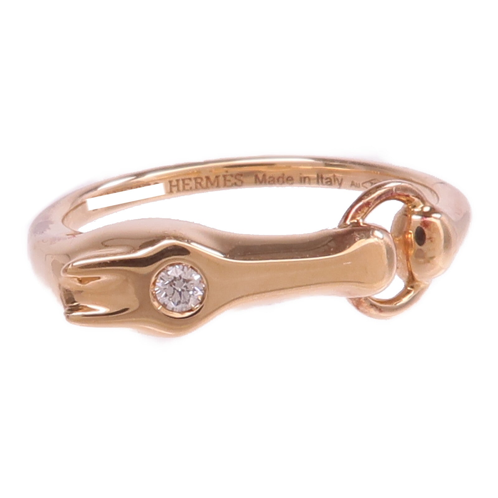 HERMES 18K玫瑰金Galop Ring戒指Hermes#51/US#5.75