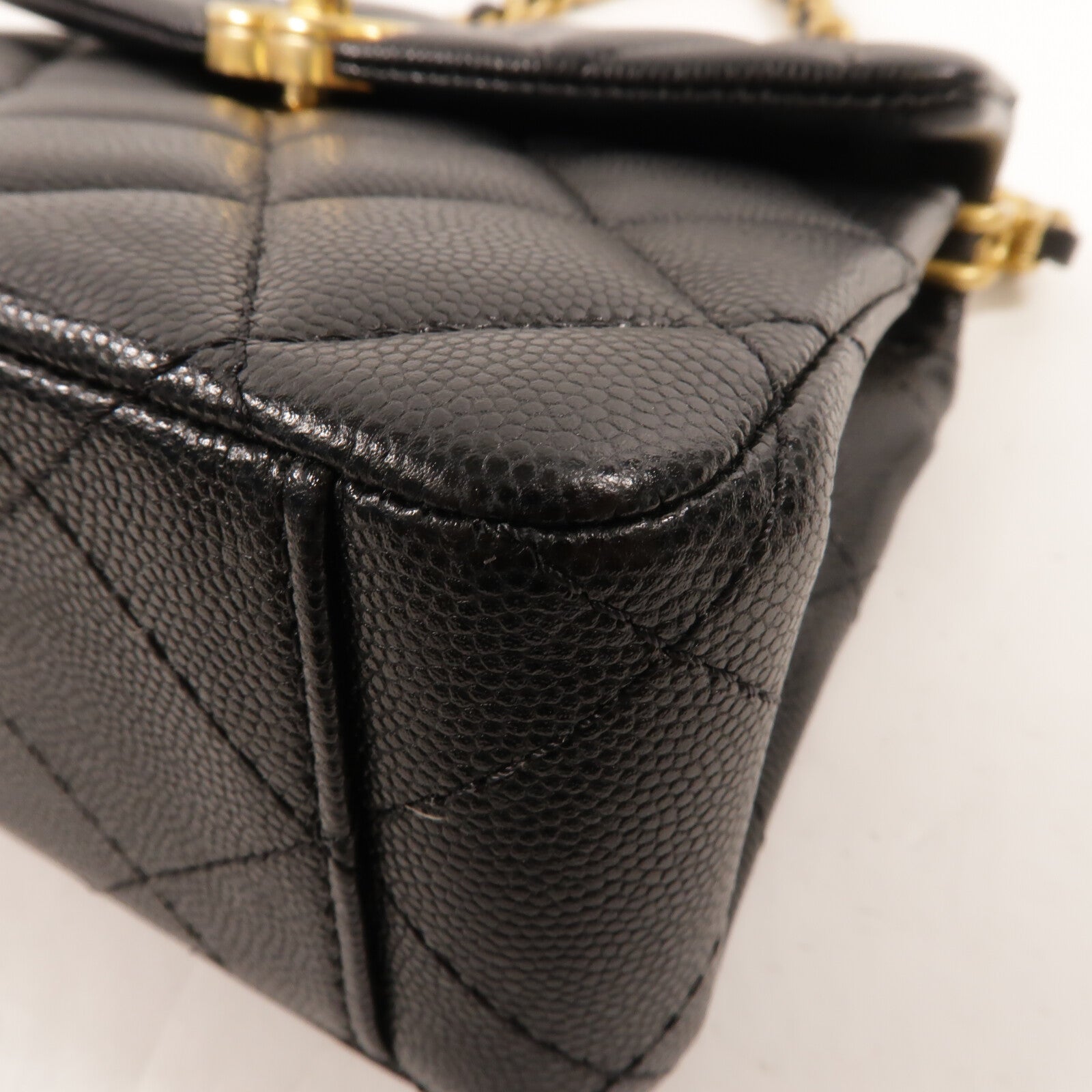 CHANEL 牛皮皮革Chain Shoulder鏈帶手挽肩背兩用袋