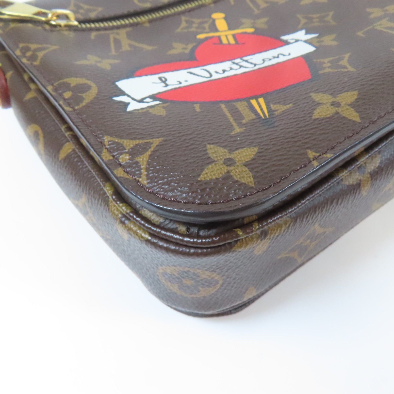 LOUIS VUITTON Monogram Patches Pochette Metis MM金扣手挽肩背兩用袋啡色