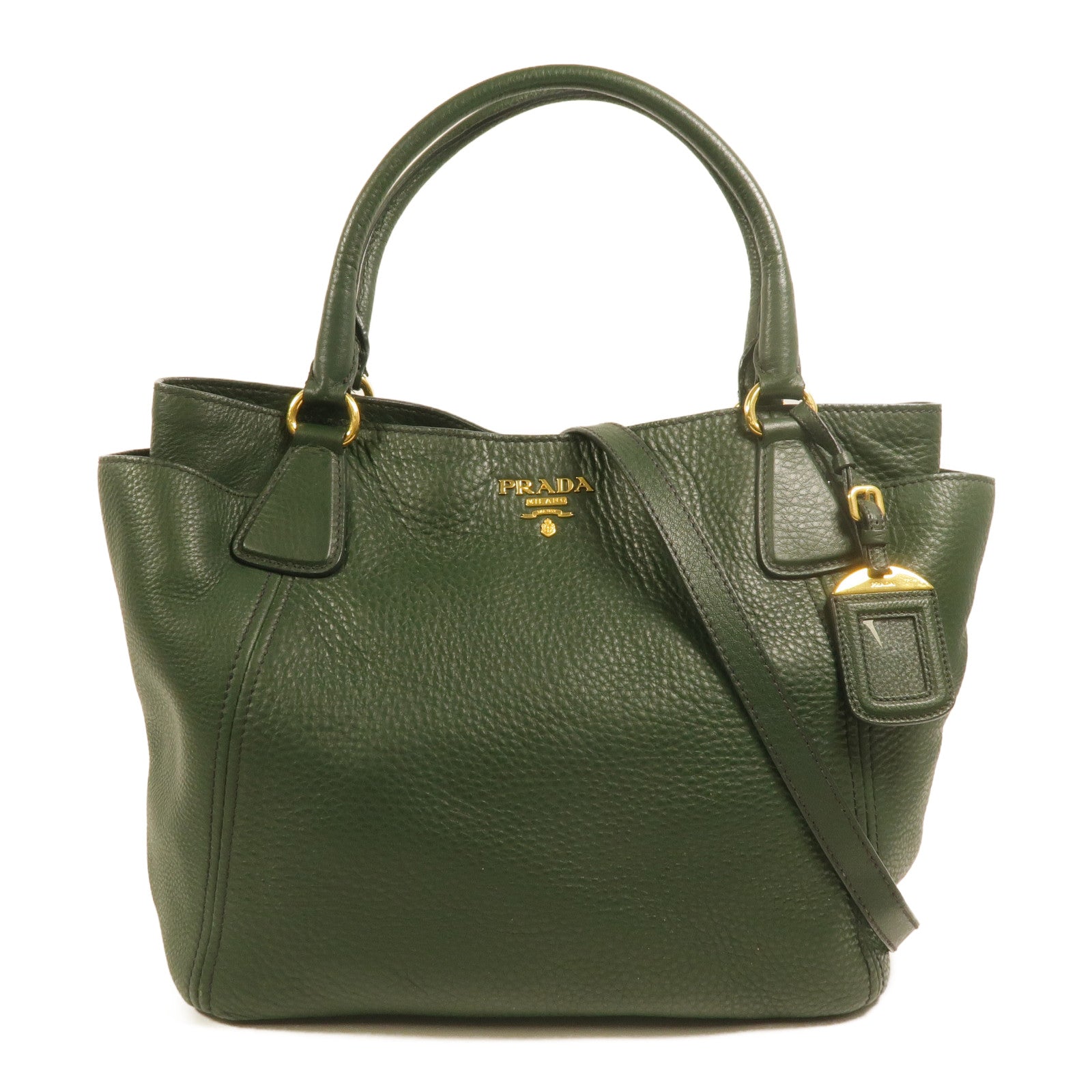 PRADA 牛皮皮革Side Pocket 2 Way Shoulder Bag手挽肩背兩用袋