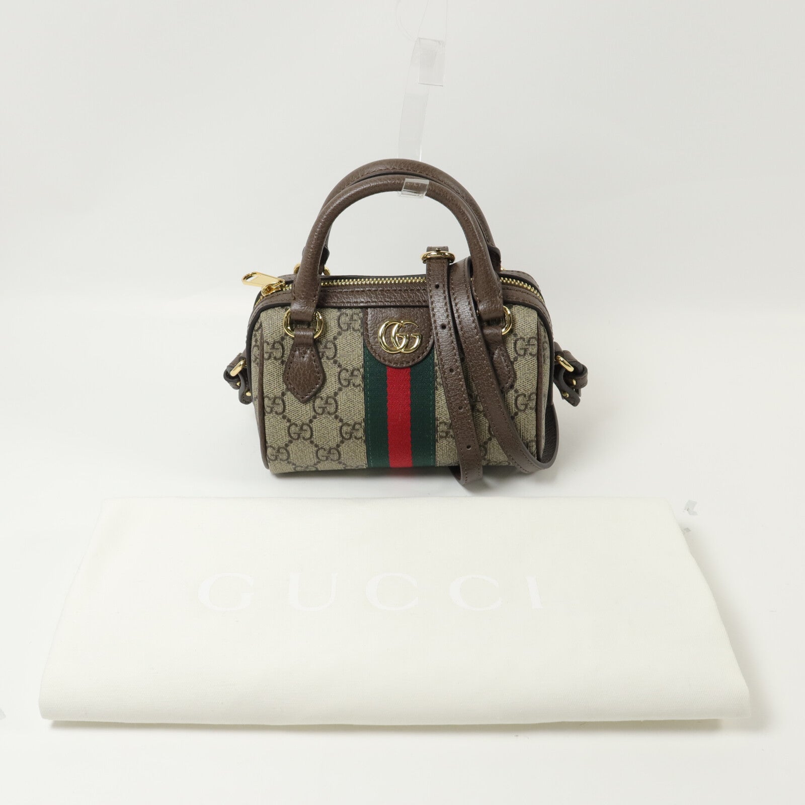GUCCI 塗層帆布GG Supreme手挽肩背兩用袋