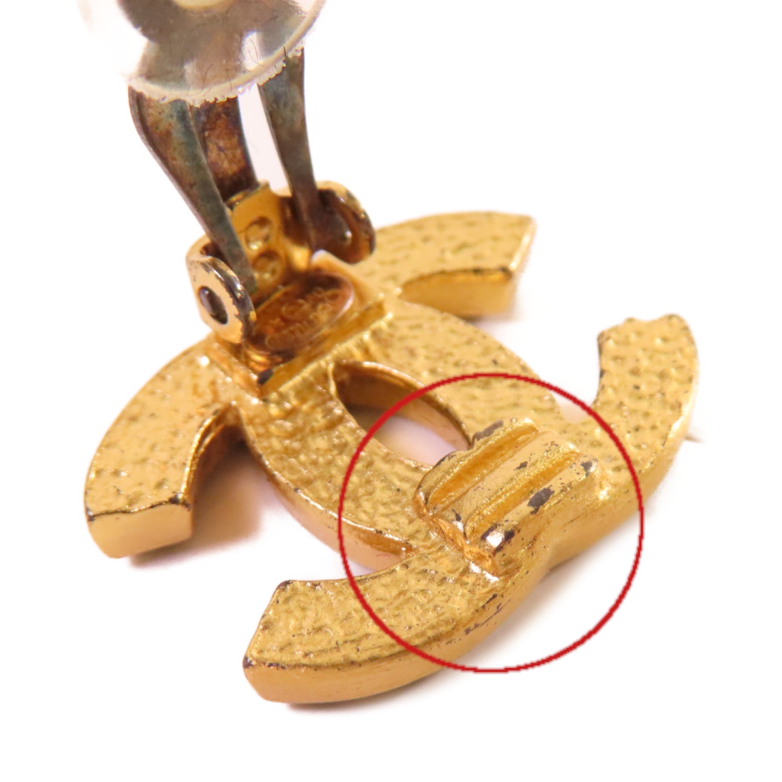 CHANEL 【激減優惠】金屬CC Earrings耳環金色/黑色