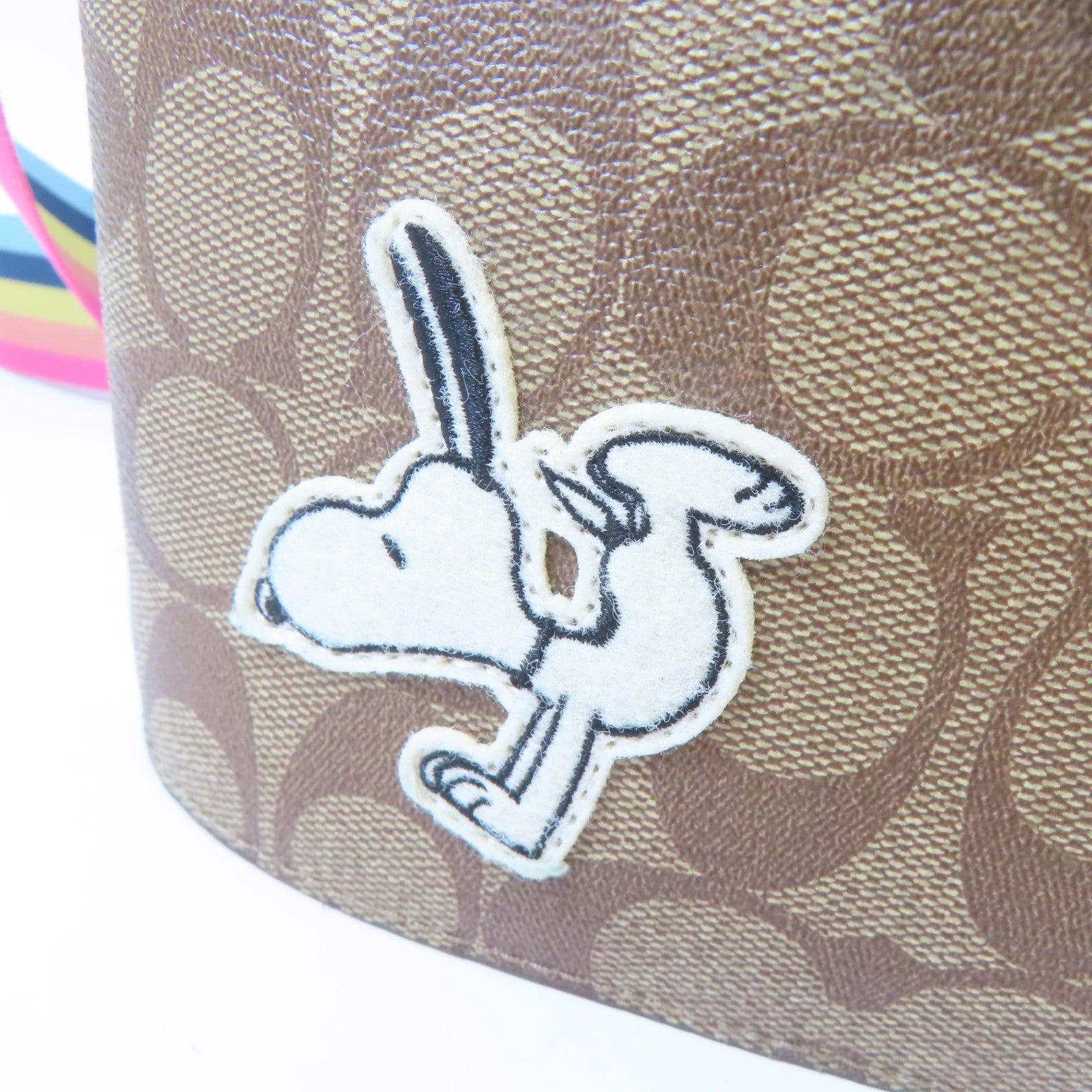 COACH 塗層帆布Shoulder Bag金扣肩背袋啡色
