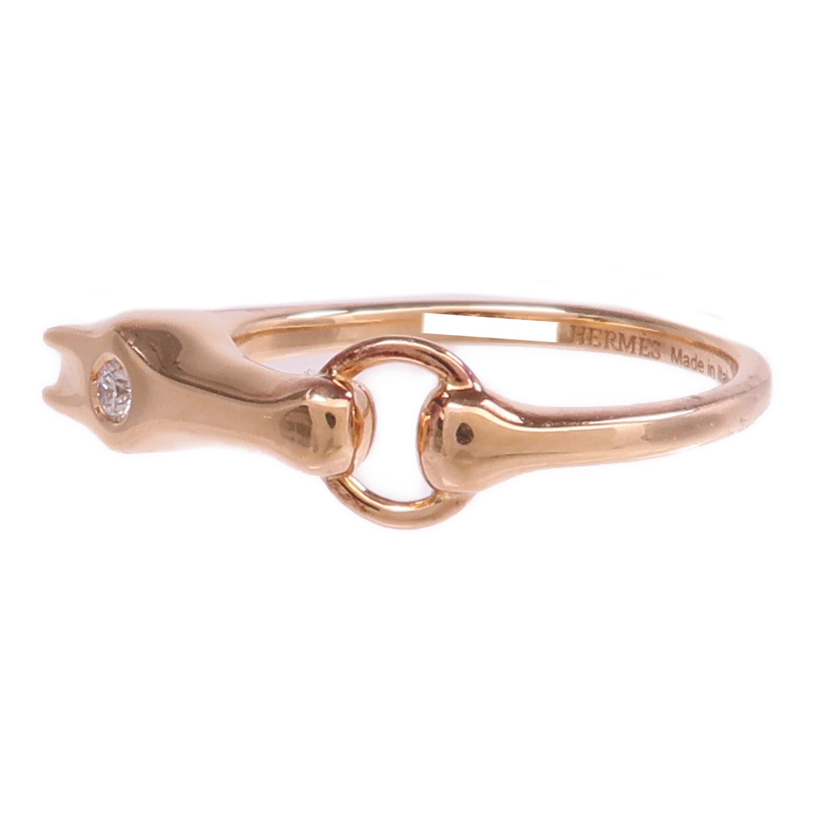 HERMES 18K玫瑰金Galop Ring戒指Hermes#51/US#5.75