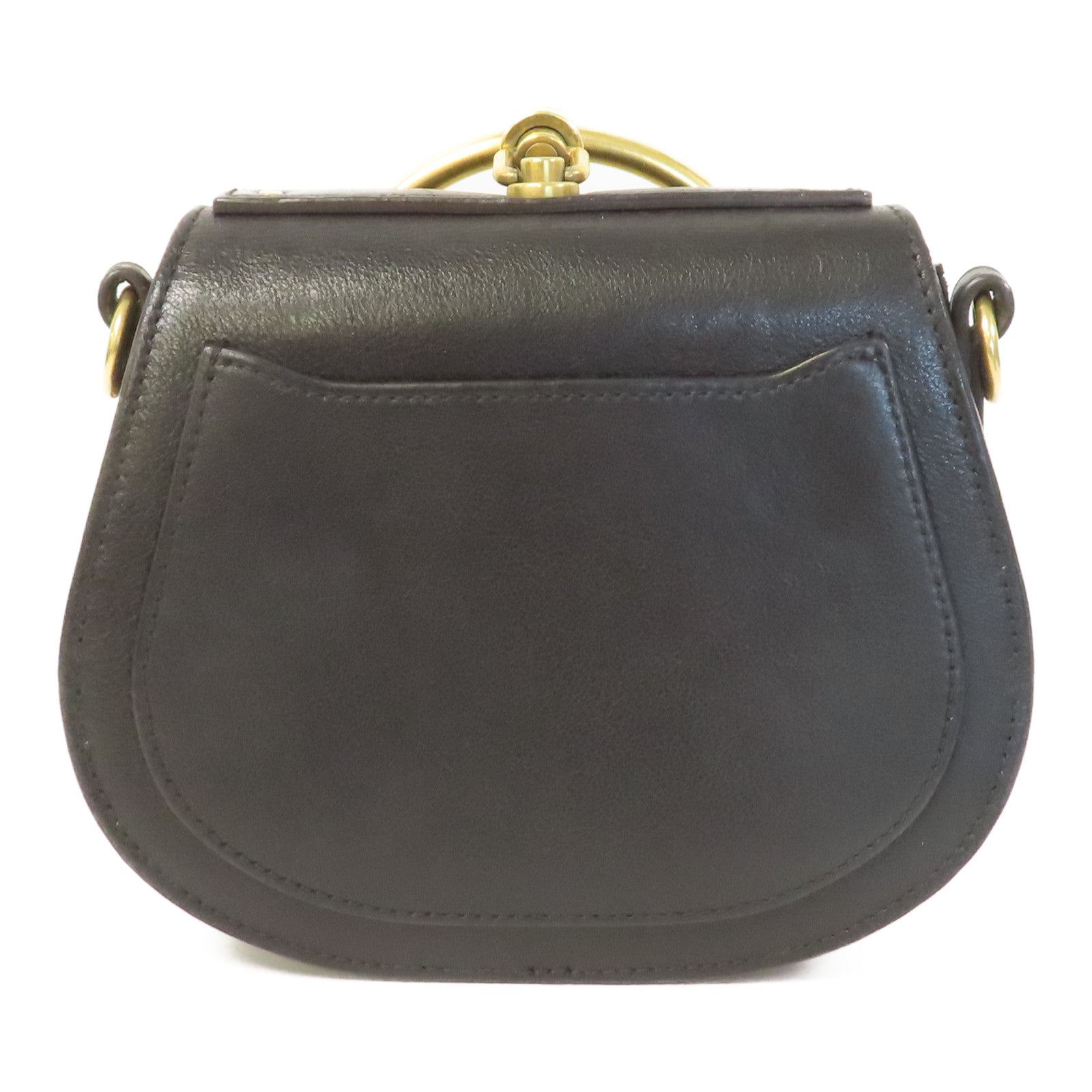 Chloe 牛皮皮革Shoulder Bag金扣肩背袋黑色