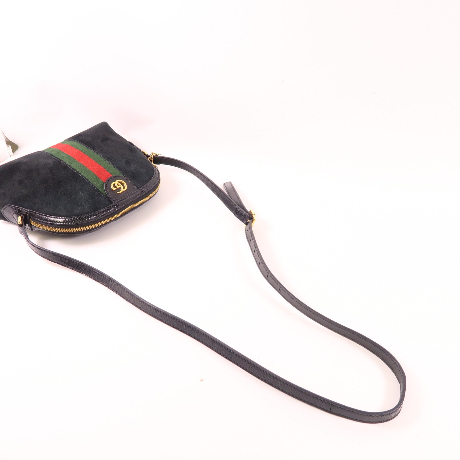 GUCCI 麂皮皮革Ophidia金扣肩背袋