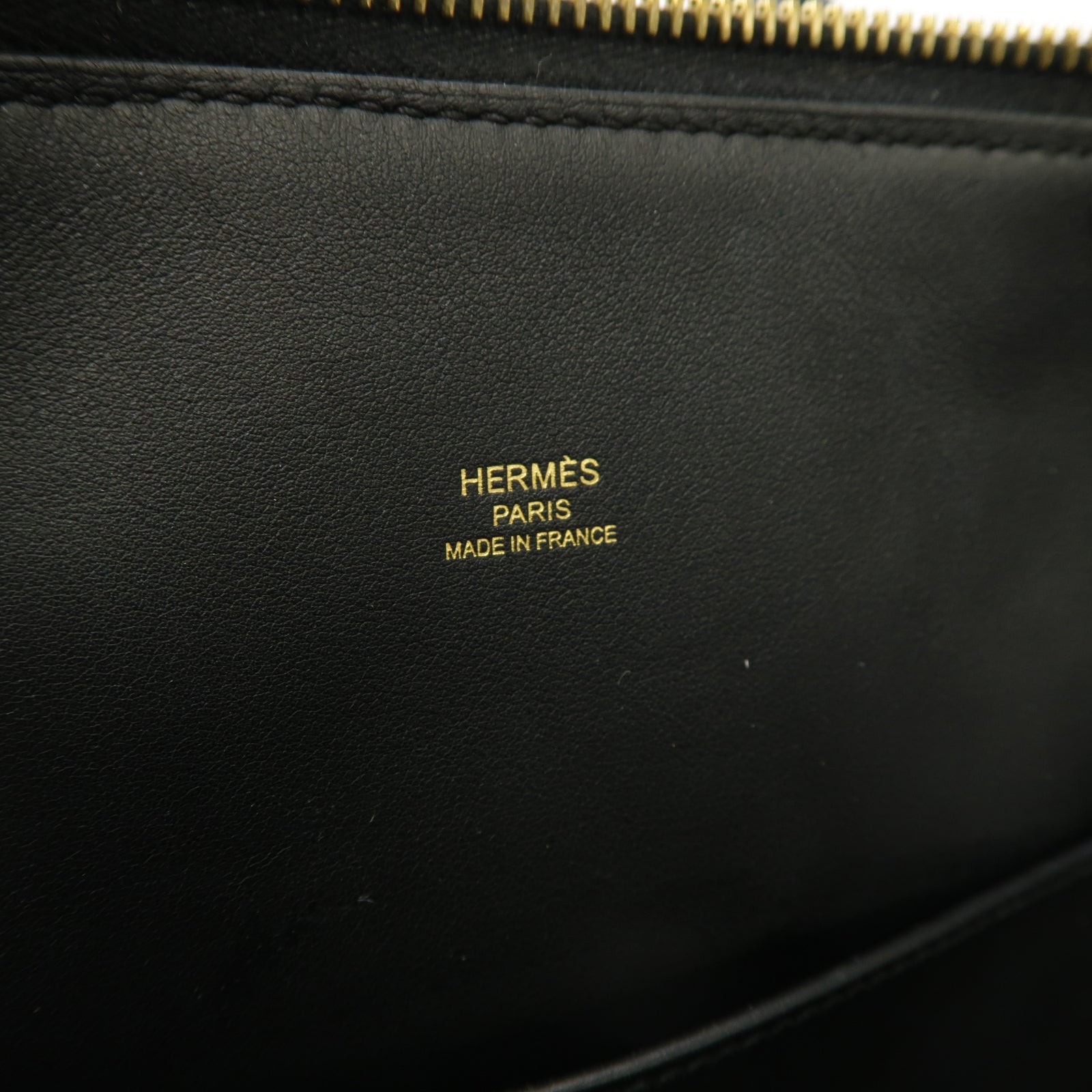 HERMES Novillo皮革Bolido1923 30金扣手挽袋黑色