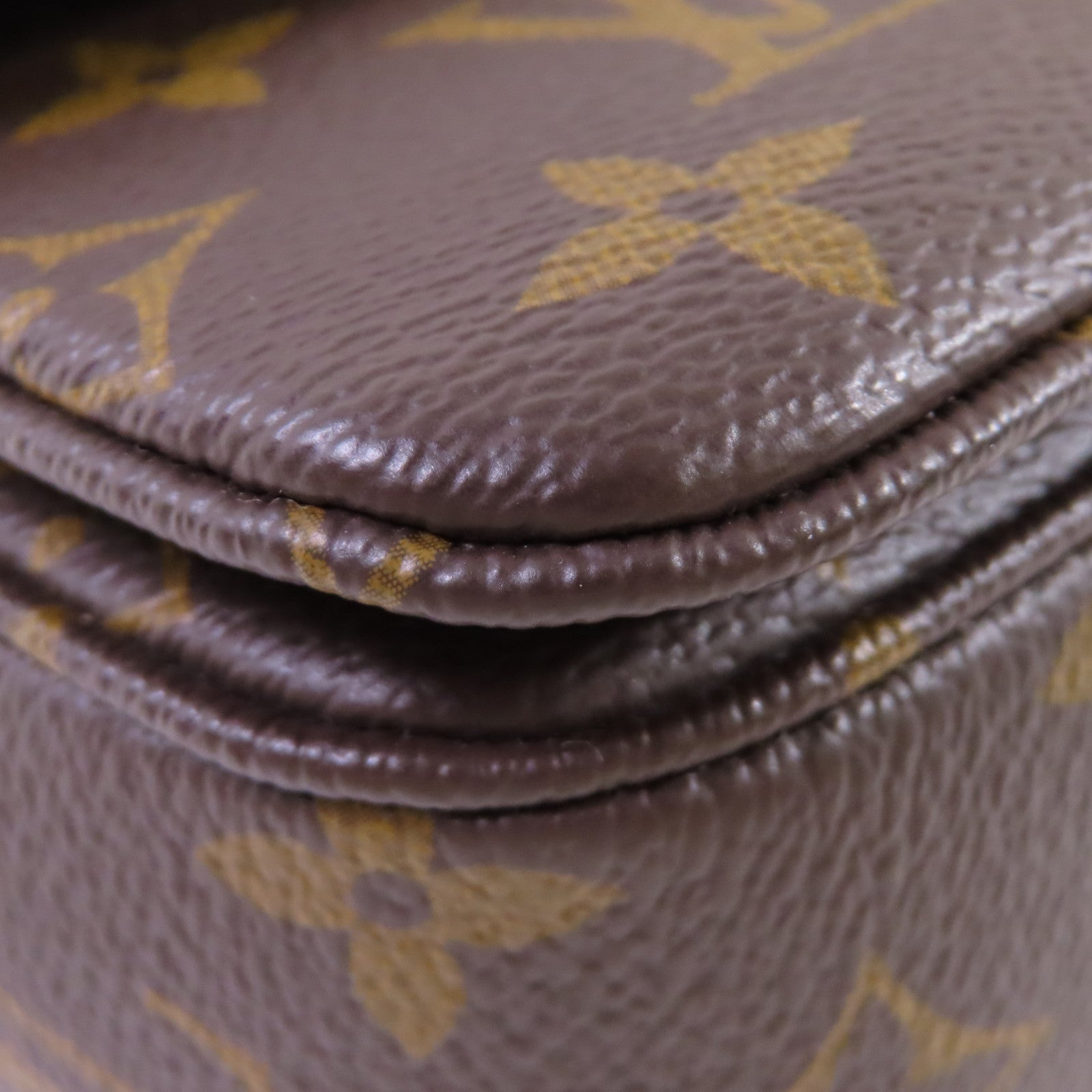LOUIS VUITTON Monogram Marcear Shoulder Bag金扣鏈帶肩背袋啡色