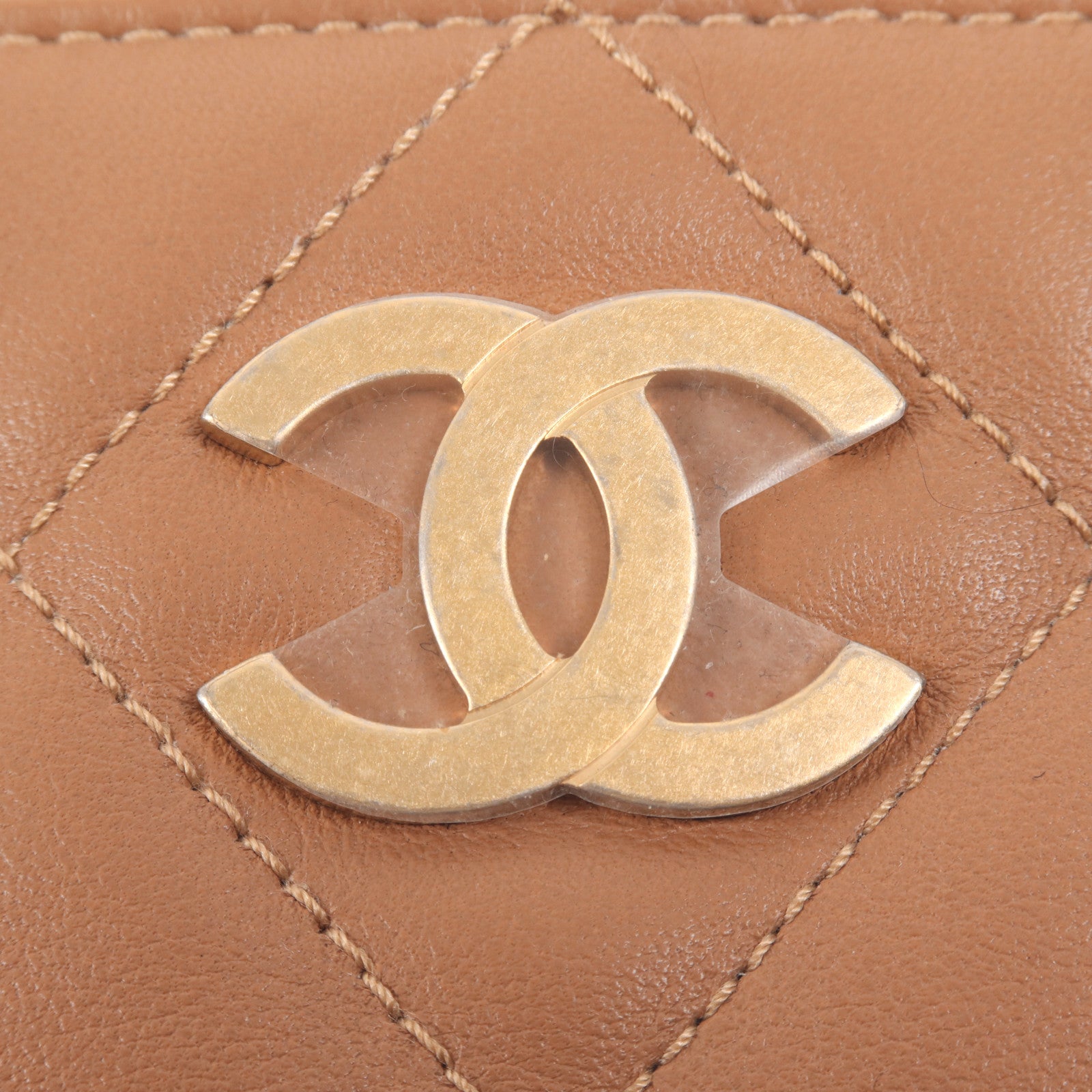 CHANEL 羊皮皮革Tote Bag金扣手挽肩背兩用袋