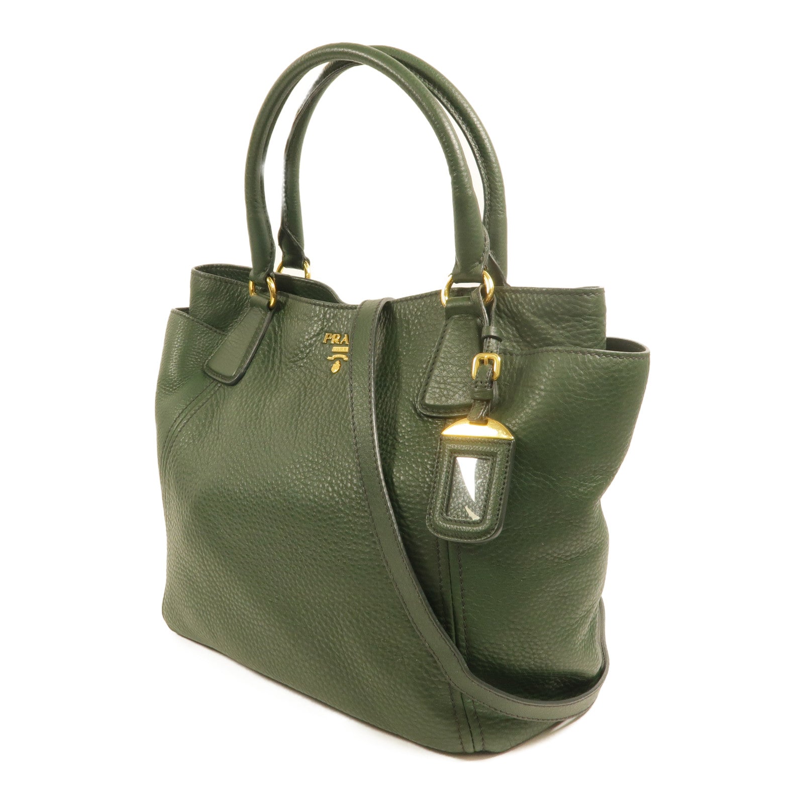 PRADA 牛皮皮革Side Pocket 2 Way Shoulder Bag手挽肩背兩用袋