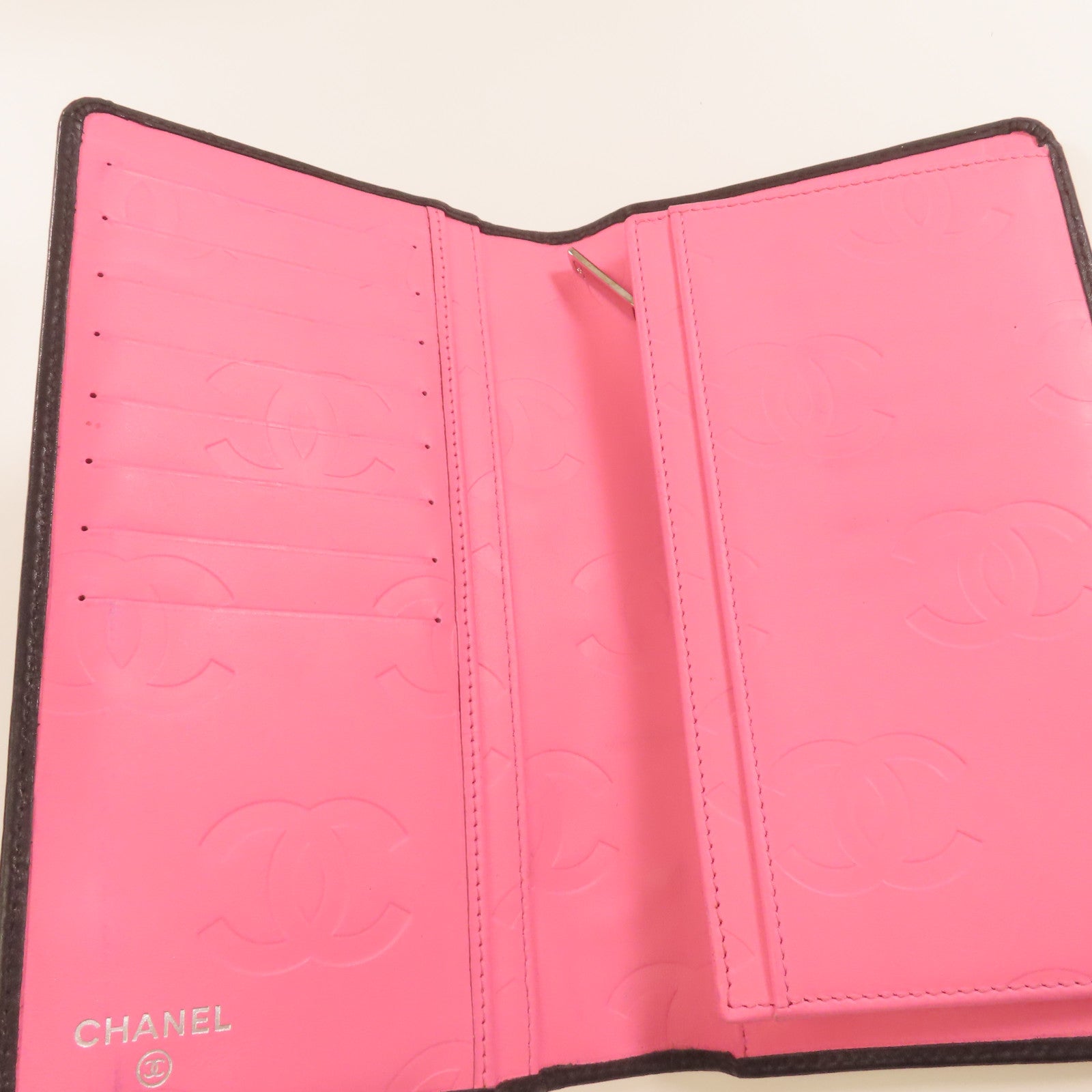 CHANEL 【激減優惠】牛皮皮革Cambon Long Wallet銀扣長錢包黑色