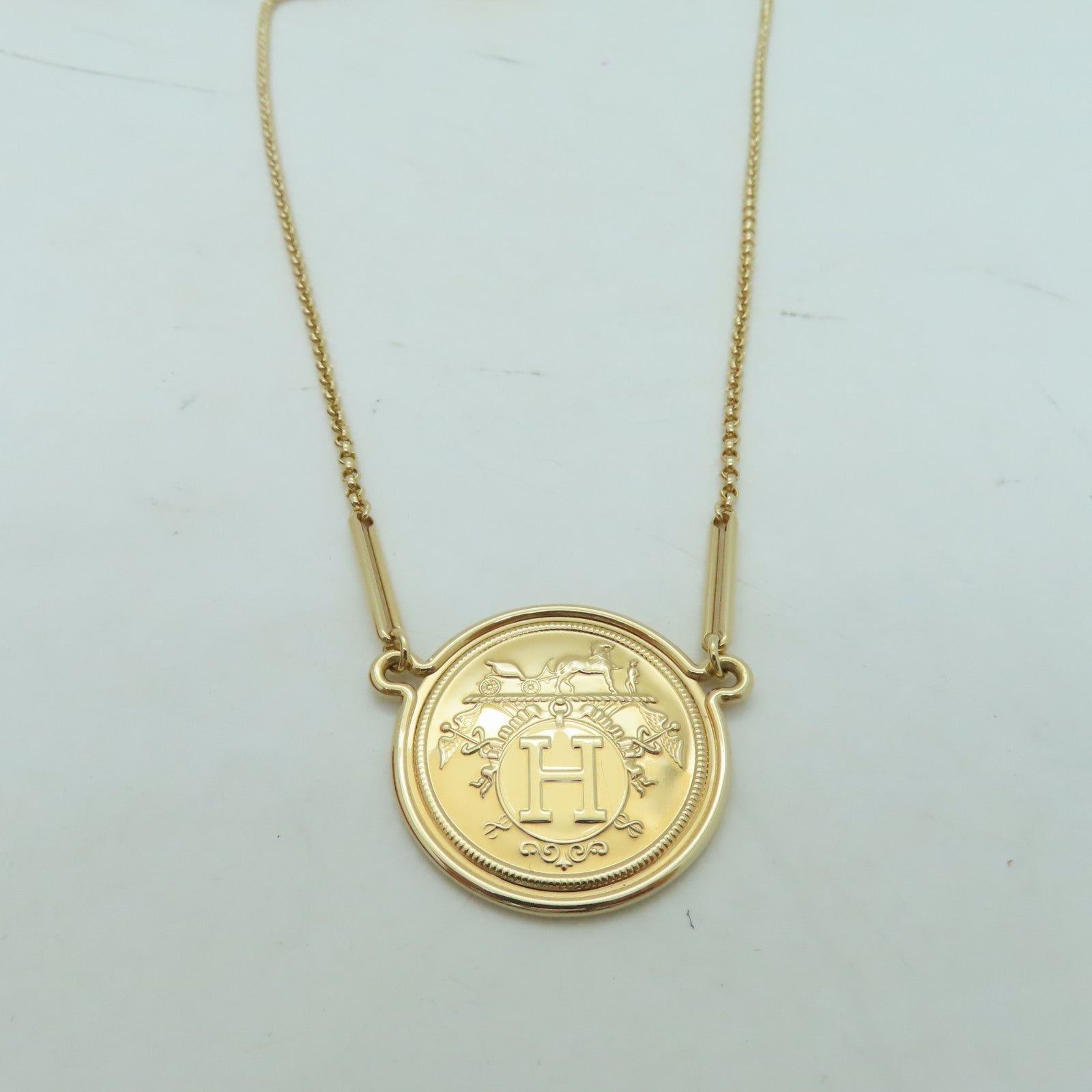 HERMES **【激減優惠】18K玫瑰金Ex-Libris Pendant項鍊