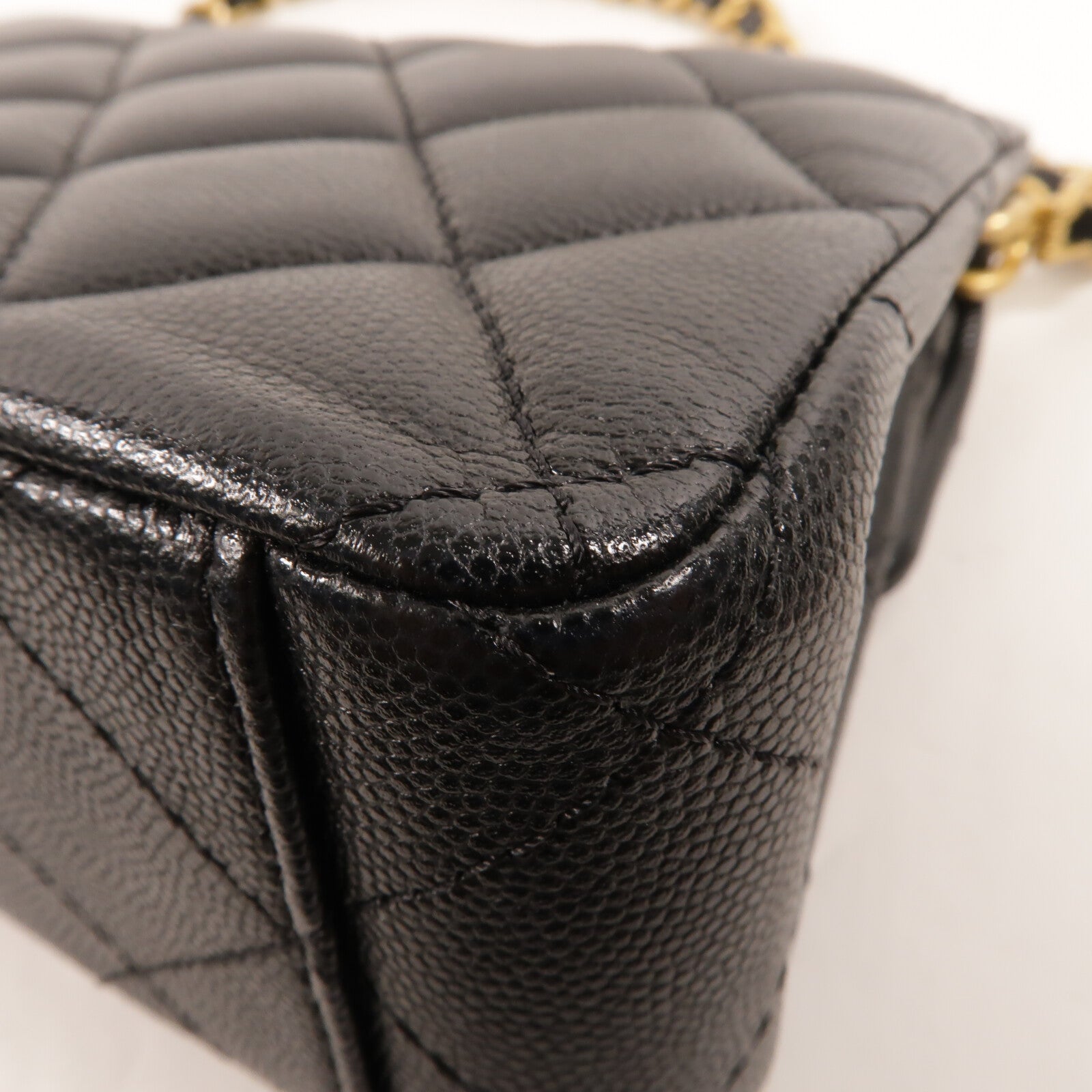 CHANEL 牛皮皮革Chain Shoulder鏈帶手挽肩背兩用袋