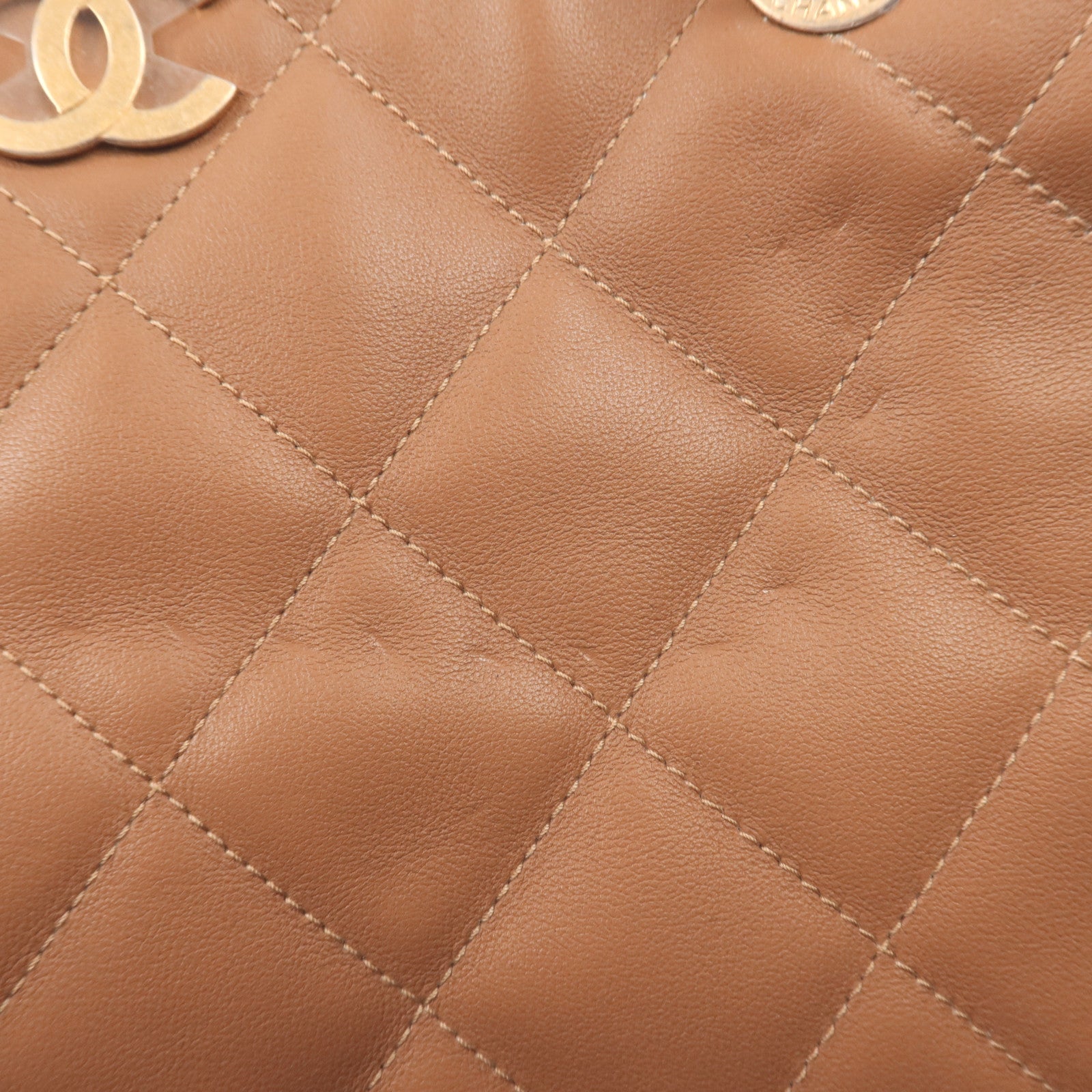 CHANEL 羊皮皮革Tote Bag金扣手挽肩背兩用袋