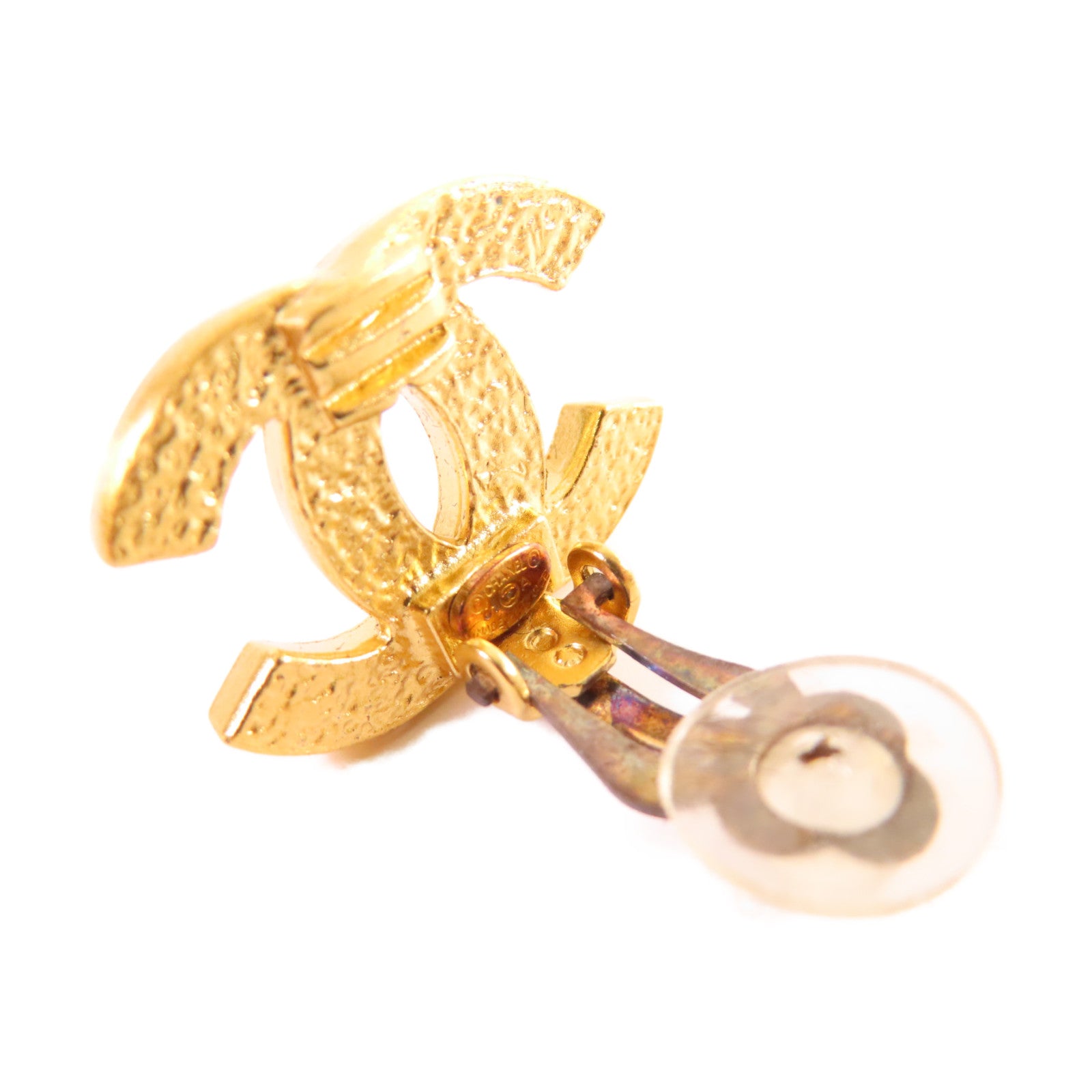CHANEL 【激減優惠】金屬CC Earrings耳環金色/黑色