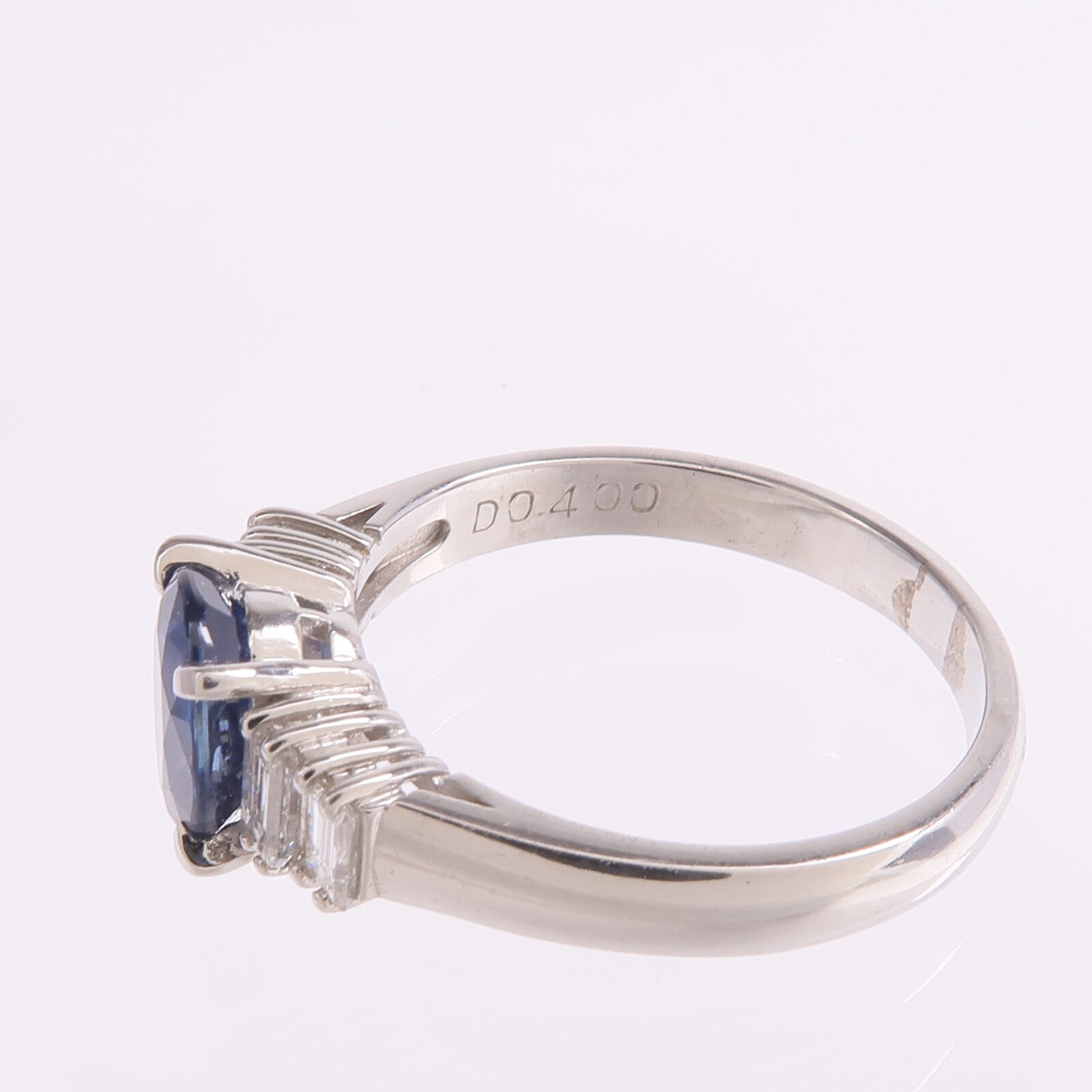 JEWELRY PT900鉑金Sapphire Diamond Ring藍寶石/鑽石戒指US#6.5