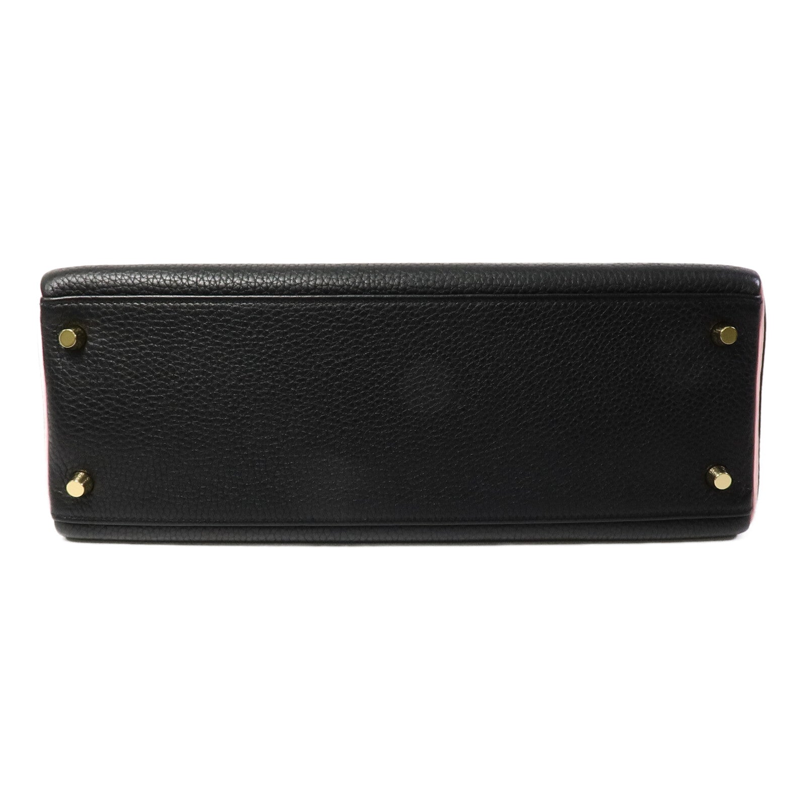 HERMES Togo皮革Kelly 32(Name mark)手挽肩背兩用袋Noir/Rose Sakura
