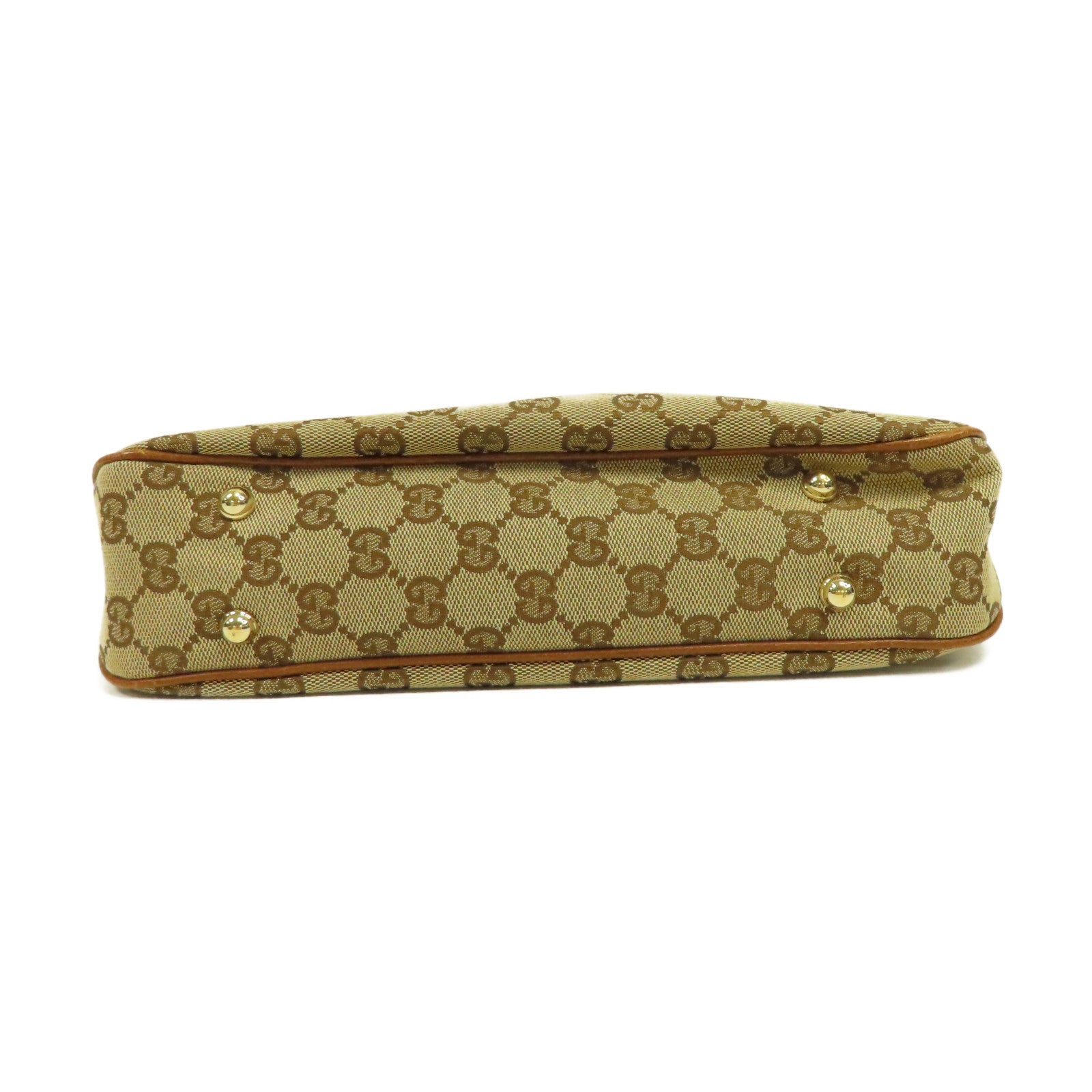 GUCCI 帆布Bamboo Hand Bag金扣手挽袋啡色