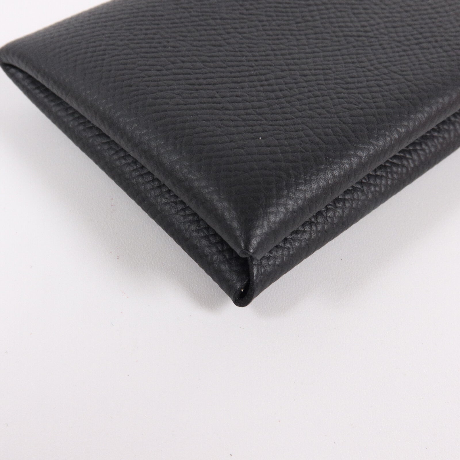 HERMES Epsom皮革Calvi Card Holder卡片套Noir