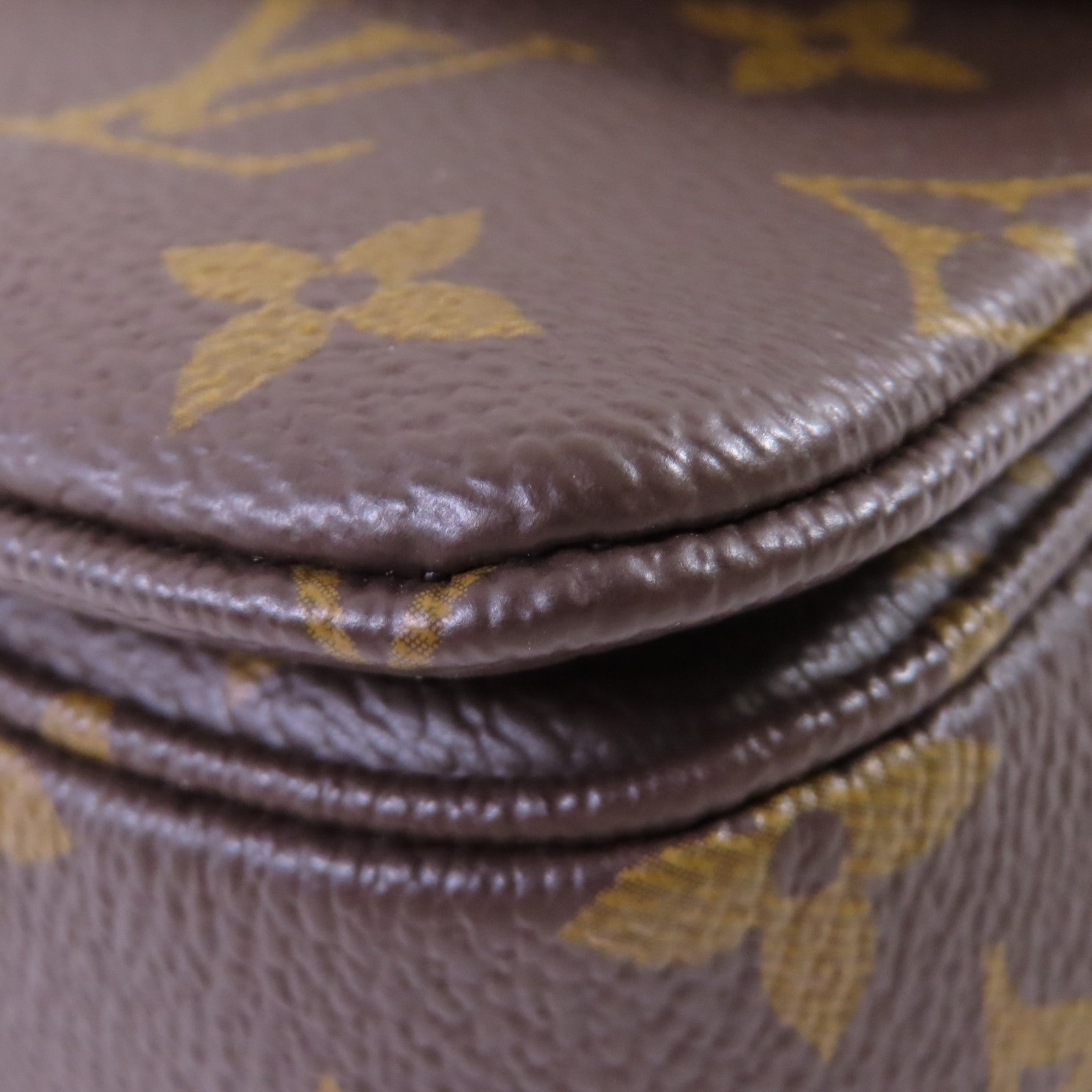 LOUIS VUITTON Monogram Marcear Shoulder Bag金扣鏈帶肩背袋啡色