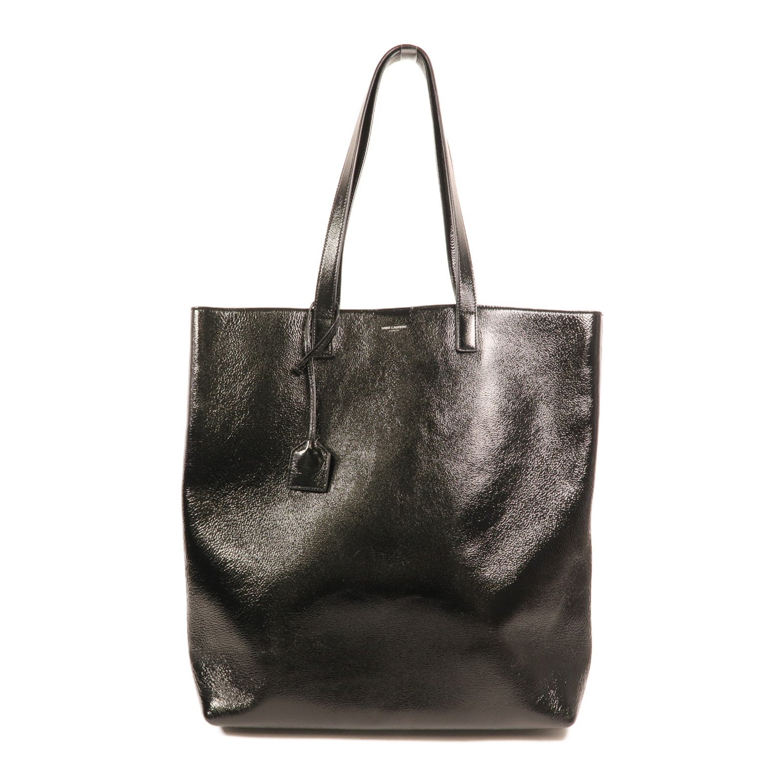 SAINT LAURENT 皮革Bold Tote銀扣肩背袋