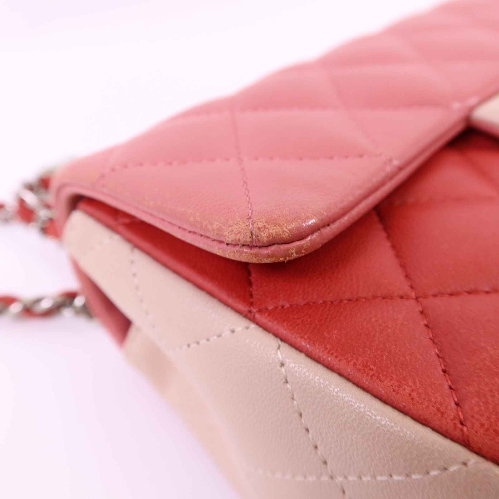 CHANEL 羊皮皮革Classic Flap 20銀扣鏈帶肩背袋