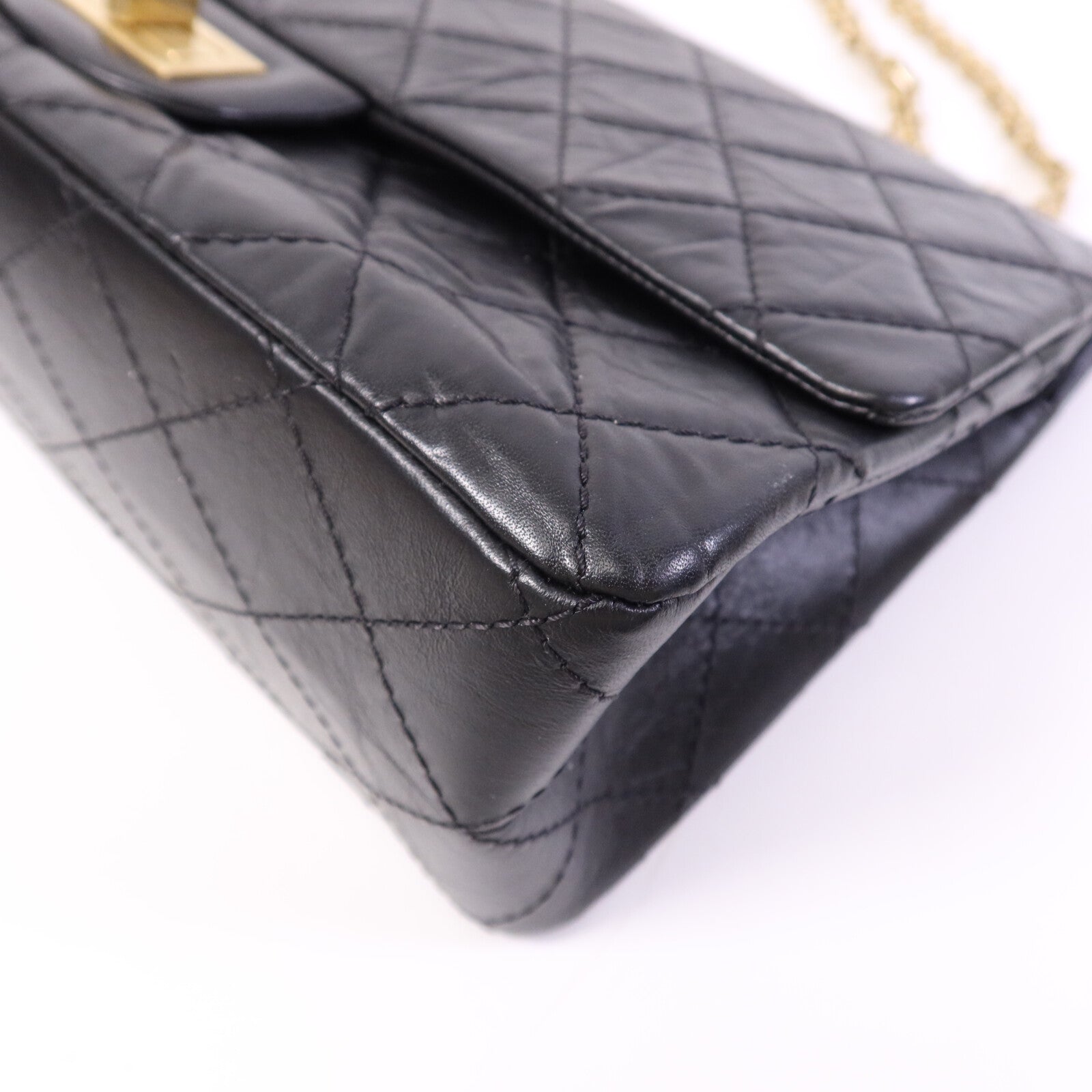 CHANEL 【激減優惠】牛皮皮革2.55 Large金扣鏈帶肩背袋