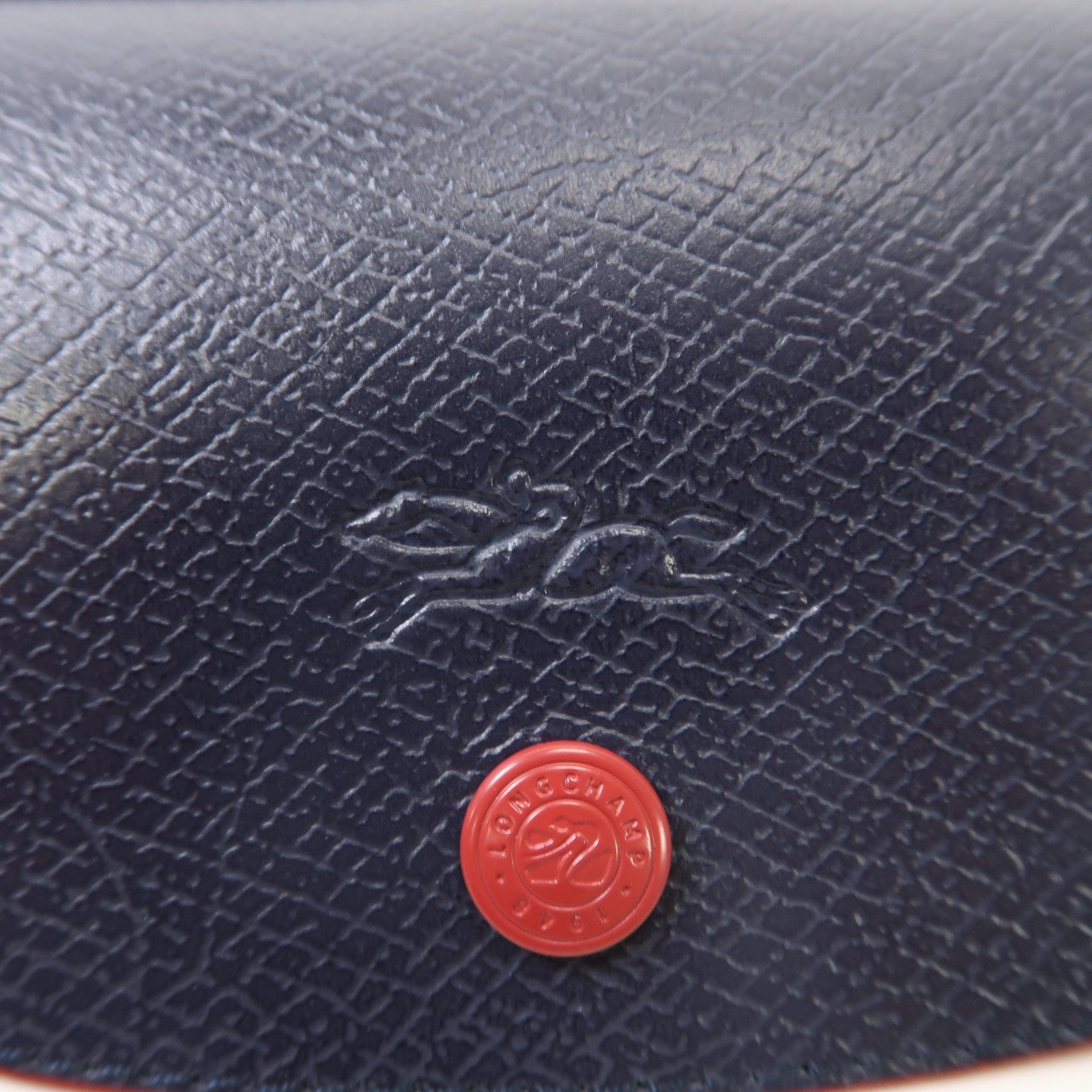 Longchamp 尼龍Le Pliage銀扣手挽袋藍色/紅色