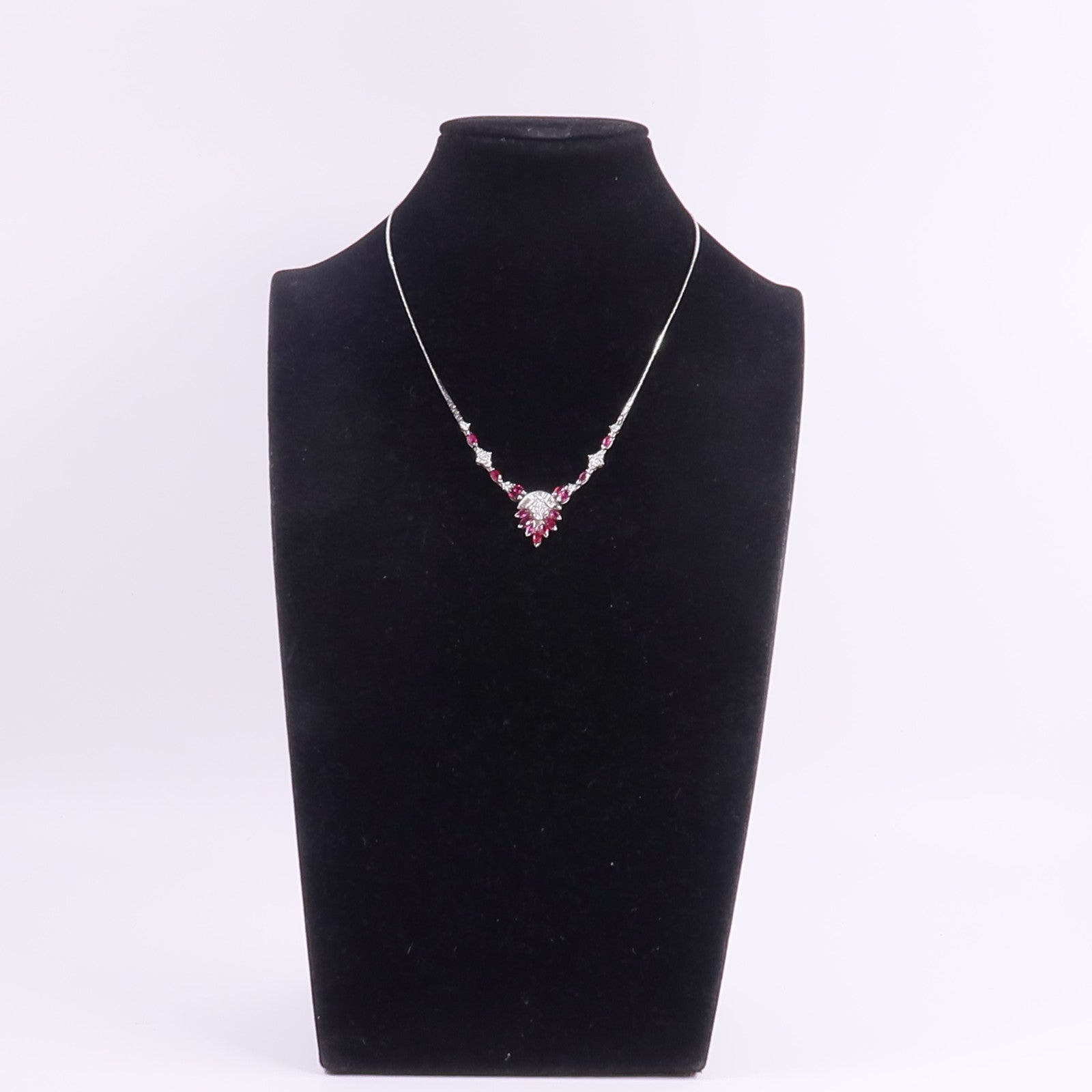JEWELRY 14K白金Ruby Diamond Necklace紅寶石/鑽石項鍊