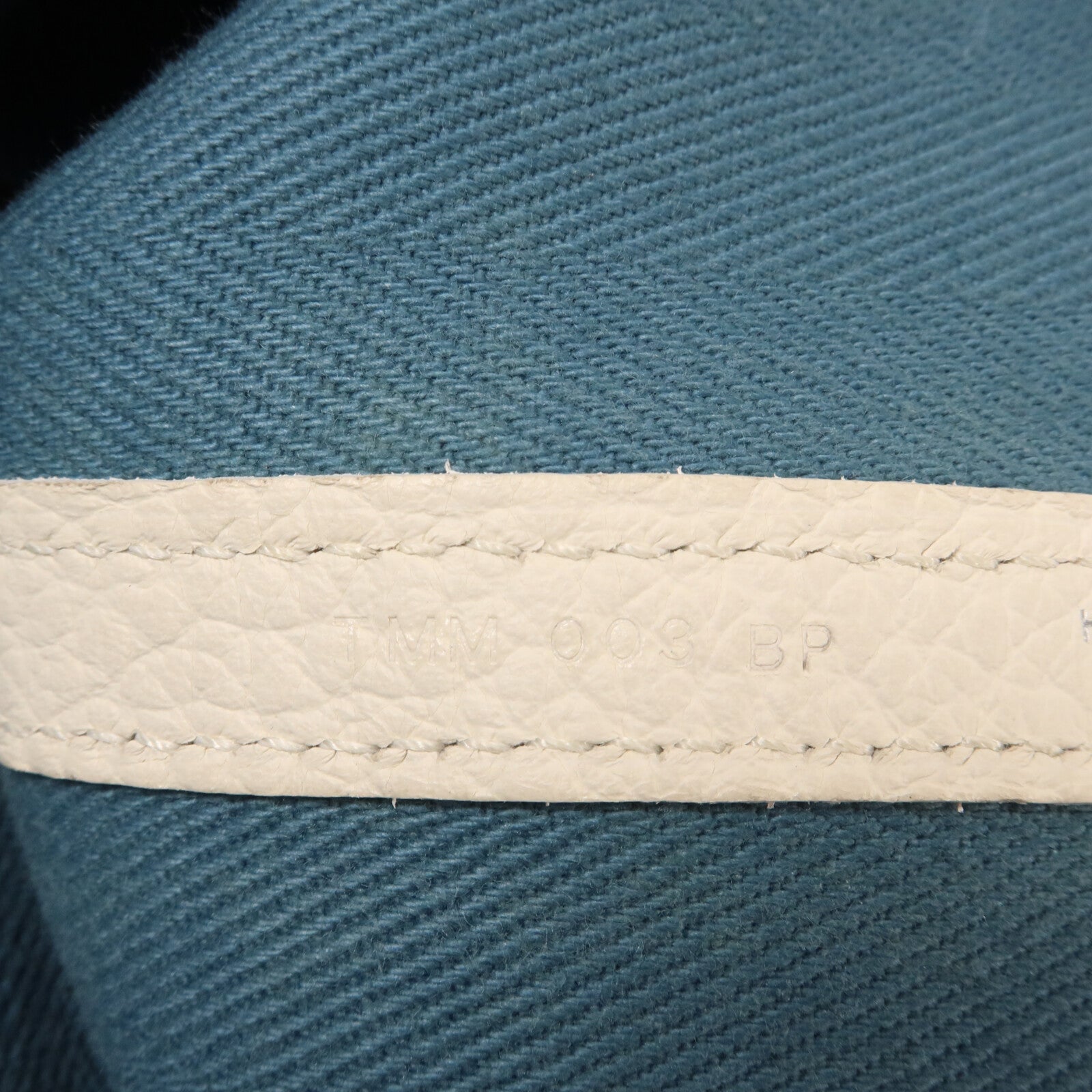 HERMES 帆布Garden Party PM手挽袋Blue/White