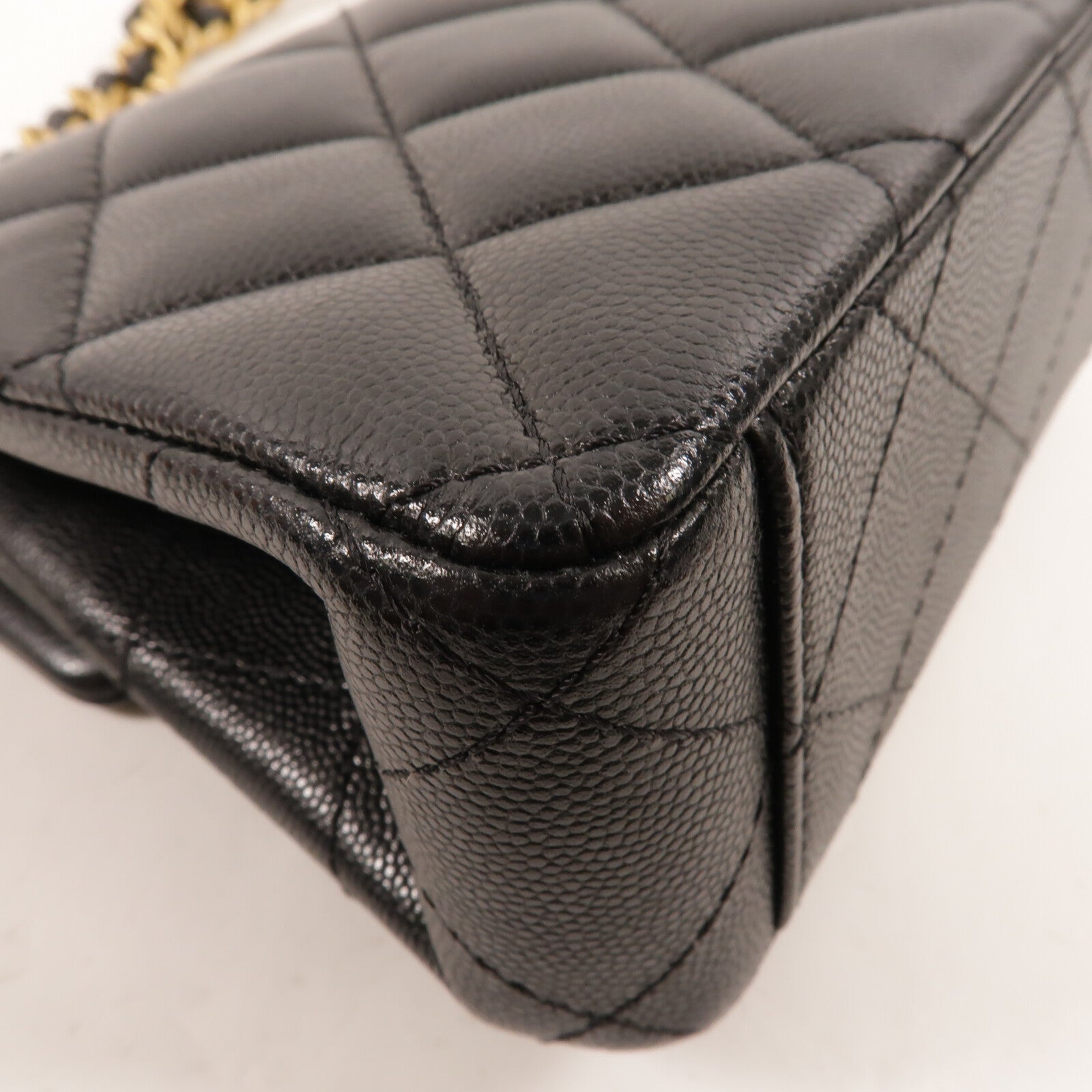 CHANEL 牛皮皮革Chain Shoulder鏈帶手挽肩背兩用袋