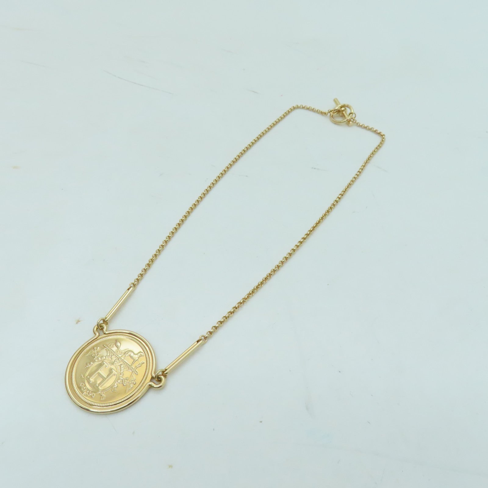 HERMES **【激減優惠】18K玫瑰金Ex-Libris Pendant項鍊
