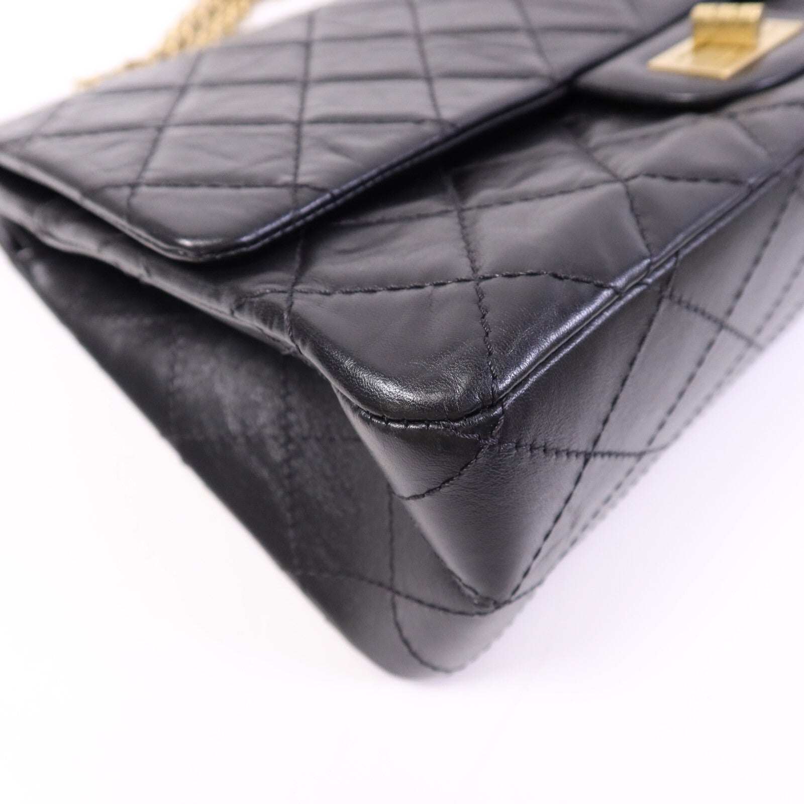 CHANEL 【激減優惠】牛皮皮革2.55 Large金扣鏈帶肩背袋