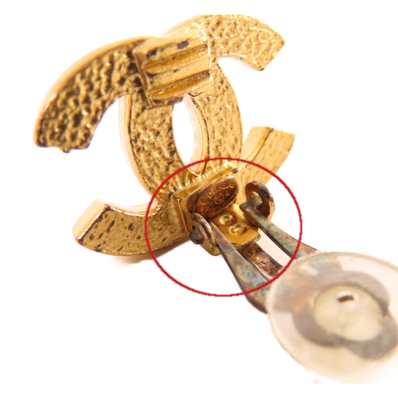 CHANEL 【激減優惠】金屬CC Earrings耳環金色/黑色