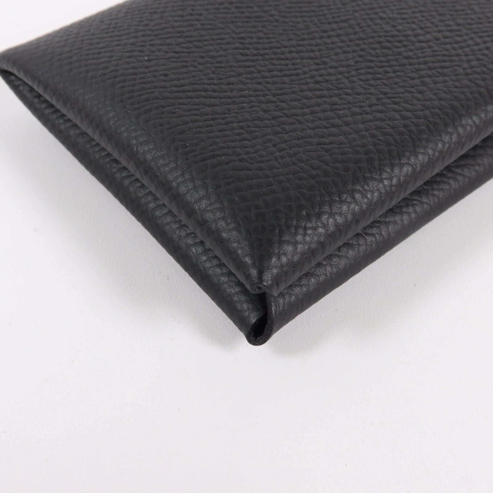 HERMES Epsom皮革Calvi Card Holder卡片套Noir