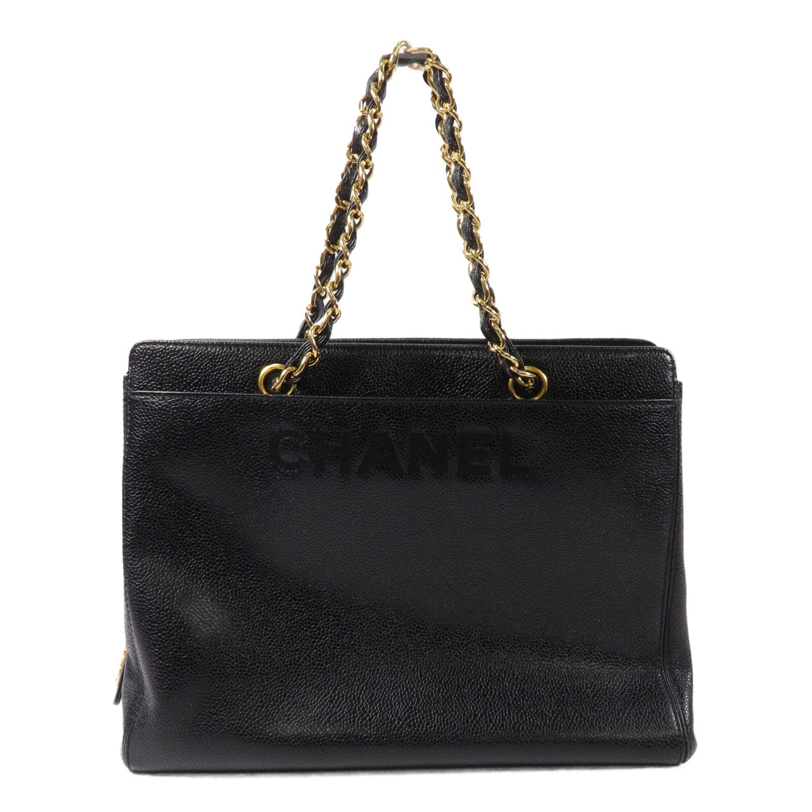 CHANEL 牛皮皮革Vintagel Chain Tote Bag鏈帶手挽袋