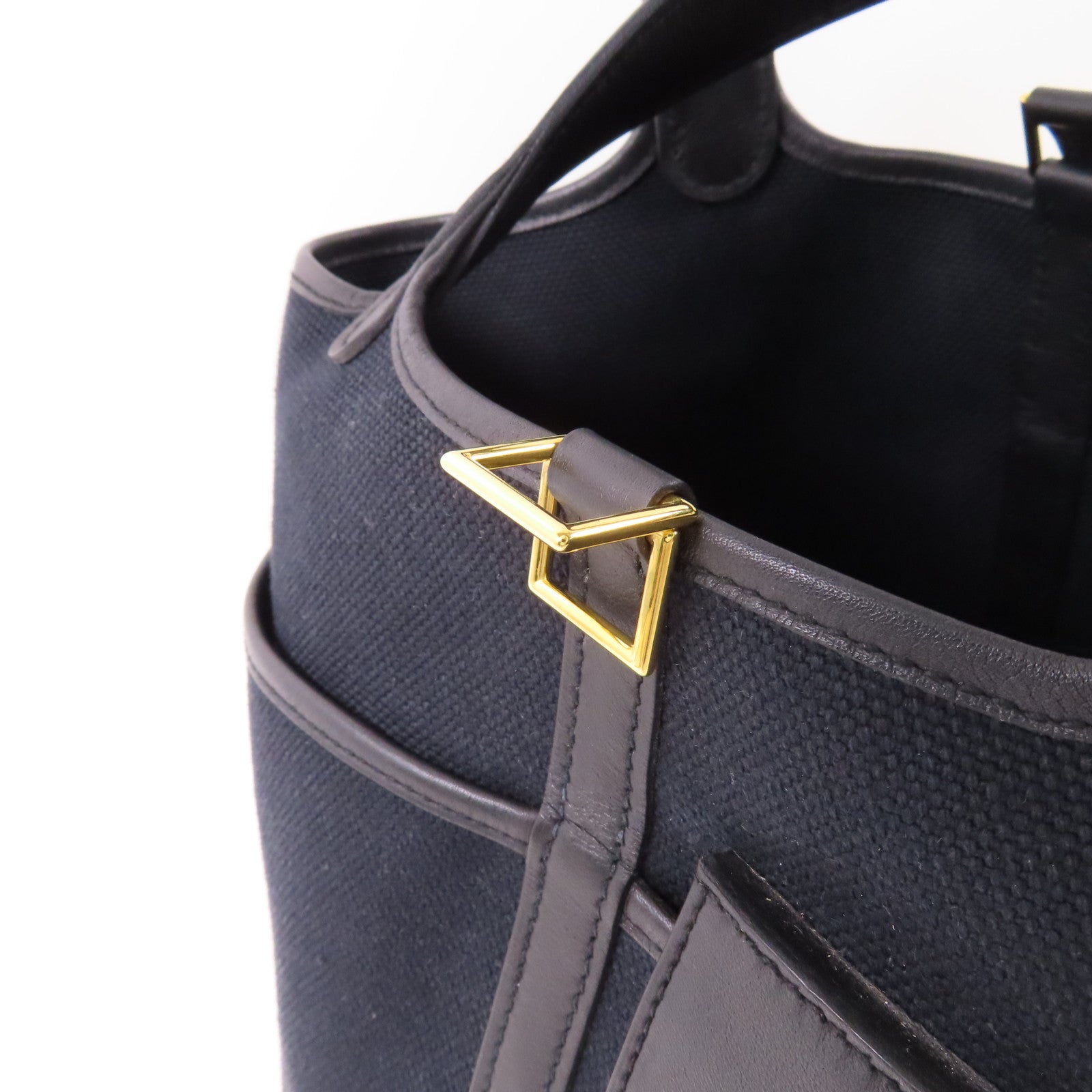 HERMES 帆布/Swift皮革Picotin PM Cargo金扣手挽袋Noir