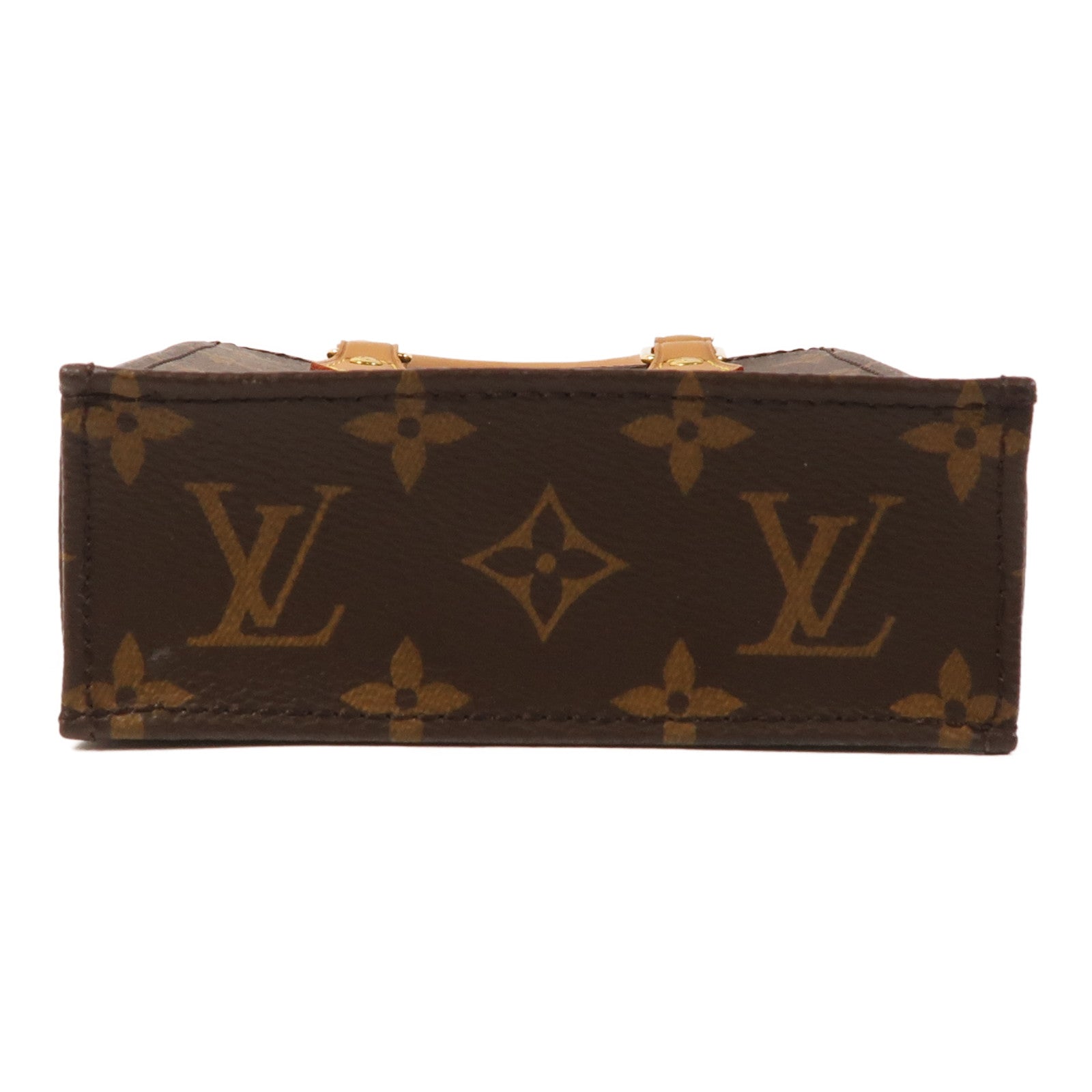 LOUIS VUITTON Monogram Petit Sac Plat金扣手挽肩背兩用袋Monogram Petit Sac Plat金扣手挽肩背兩用袋