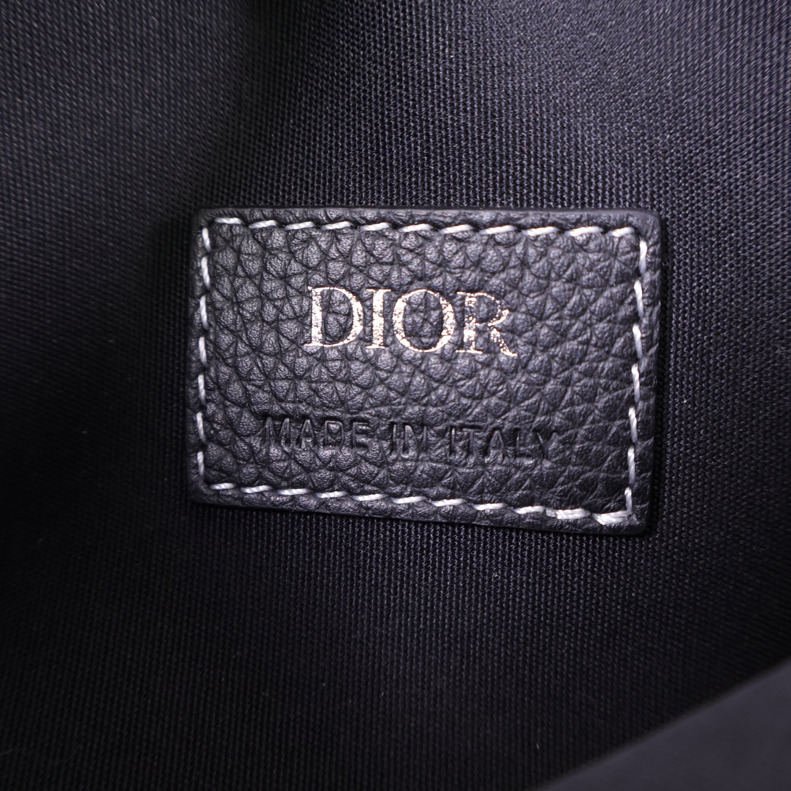 Dior 牛皮皮革Saddle Bag銀扣肩背袋