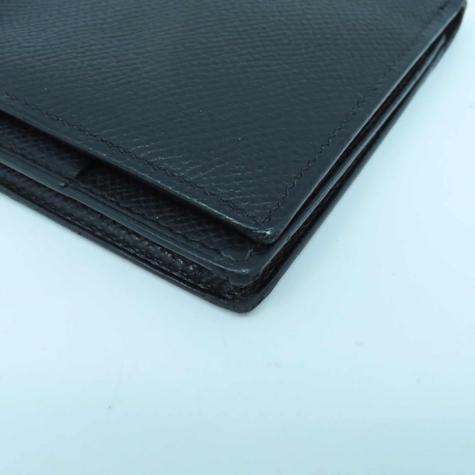 HERMES 【激減優惠】Epsom皮革Bearn W Snap銀扣長錢包黑色