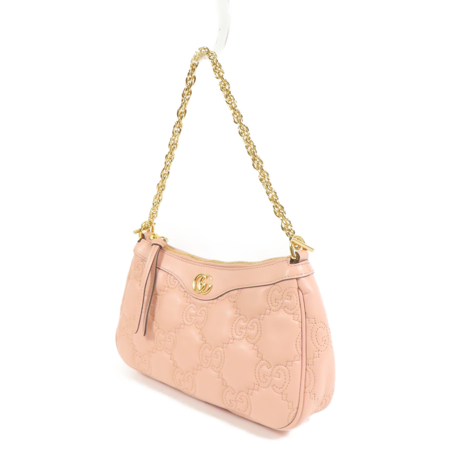 GUCCI 牛皮皮革GG Matelasse金扣鏈帶肩背袋